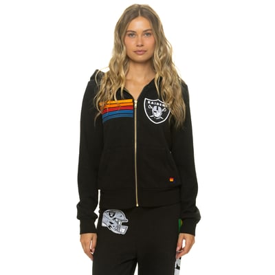Las Vegas Raiders Aviator Nation Unisex Tri-Blend Full-Zip Hoodie - Black