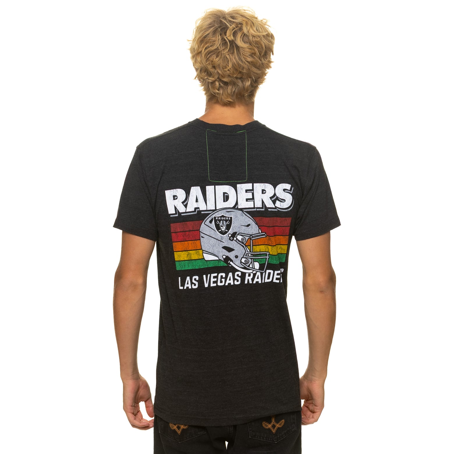 T-shirt unisexe Aviator Nation noir Las Vegas Raiders en mélange de trois matières
