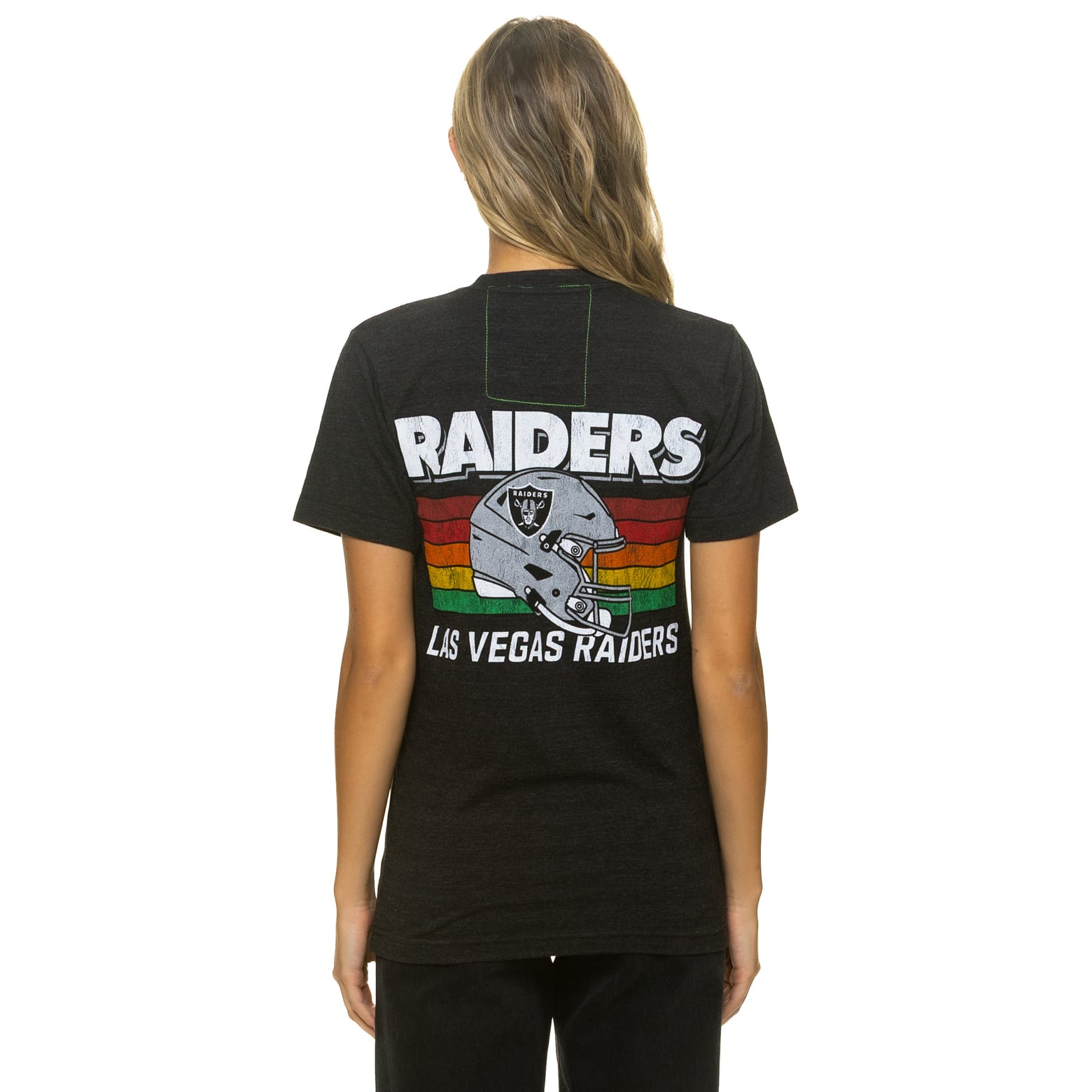 T-shirt unisexe Aviator Nation noir Las Vegas Raiders en mélange de trois matières