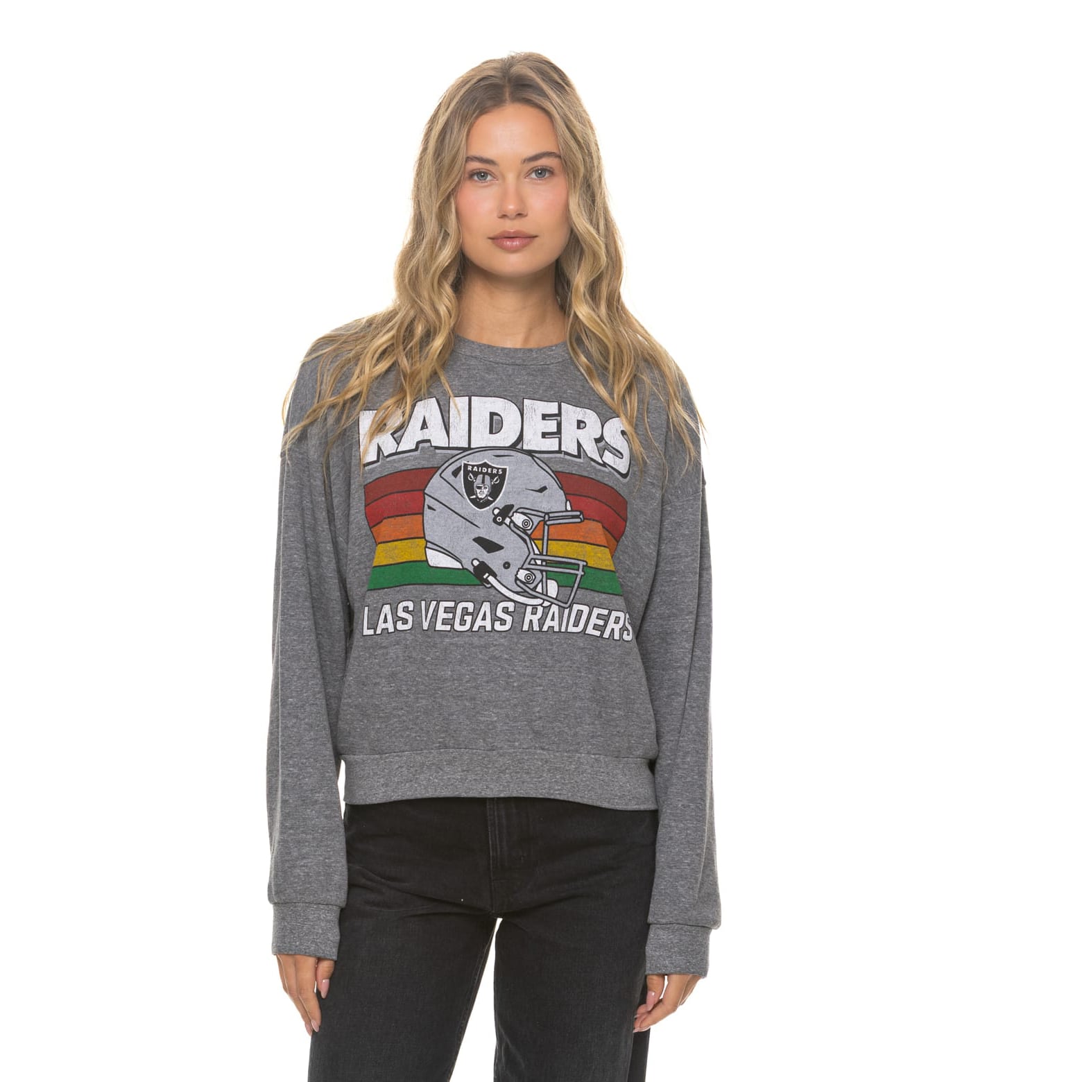 Sweat-shirt unisexe Aviator Nation gris chiné Las Vegas Raiders, coupe décontractée, en mélange de trois matières