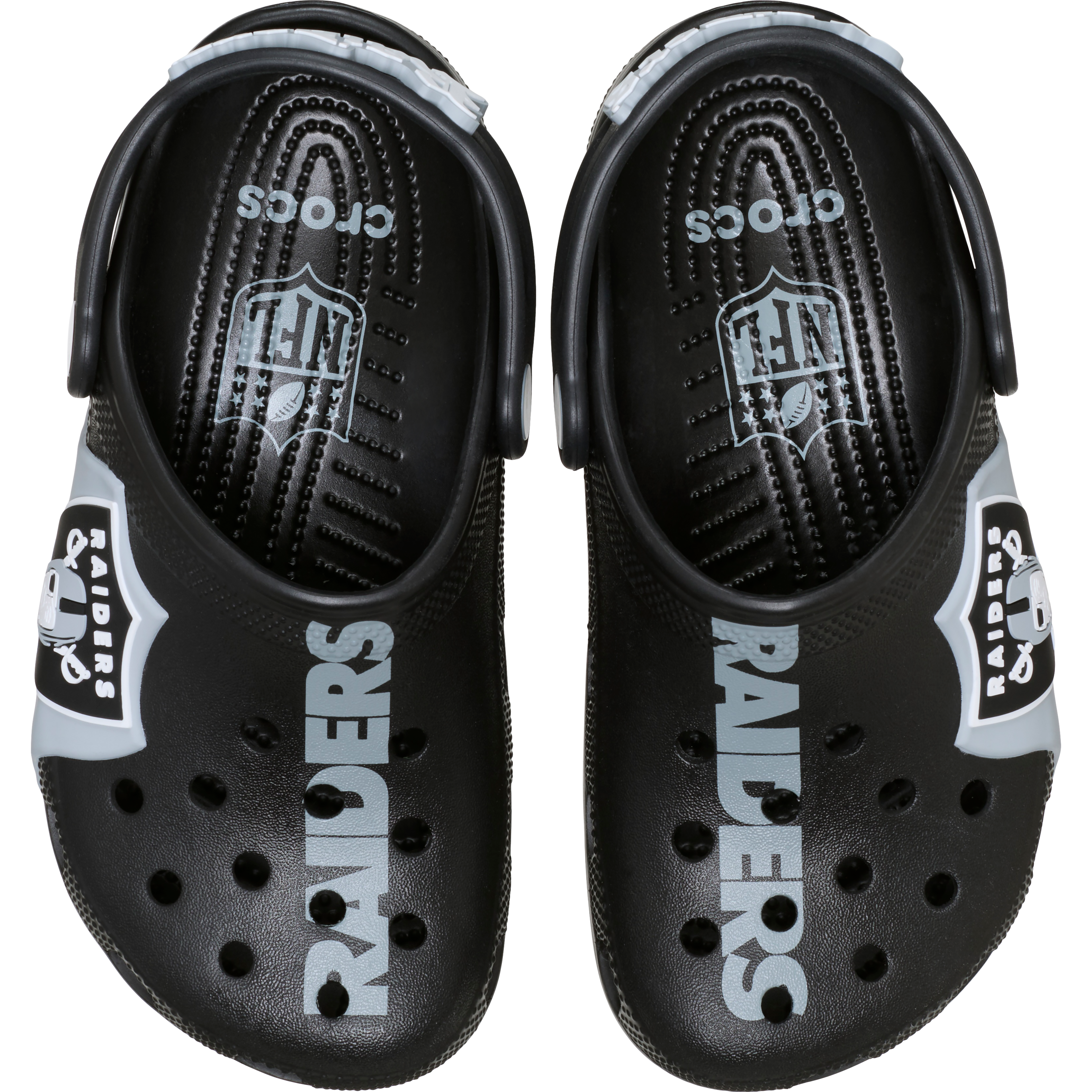 Sabots classiques unisexes Crocs noirs Las Vegas Raiders