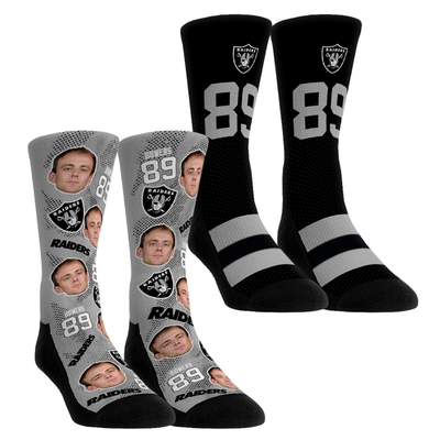 Brock Bowers Las Vegas Raiders Rock Em Unisex Player Football Guy Two-Pack Crew Sock Set