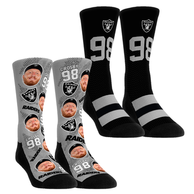 Maxx Crosby Las Vegas Raiders Rock Em Unisex Player Football Guy Two-Pack Crew Sock Set