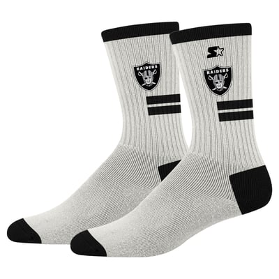  Las Vegas Raiders Starter Unisex Premiere Cushioned Crew Socks - Cream