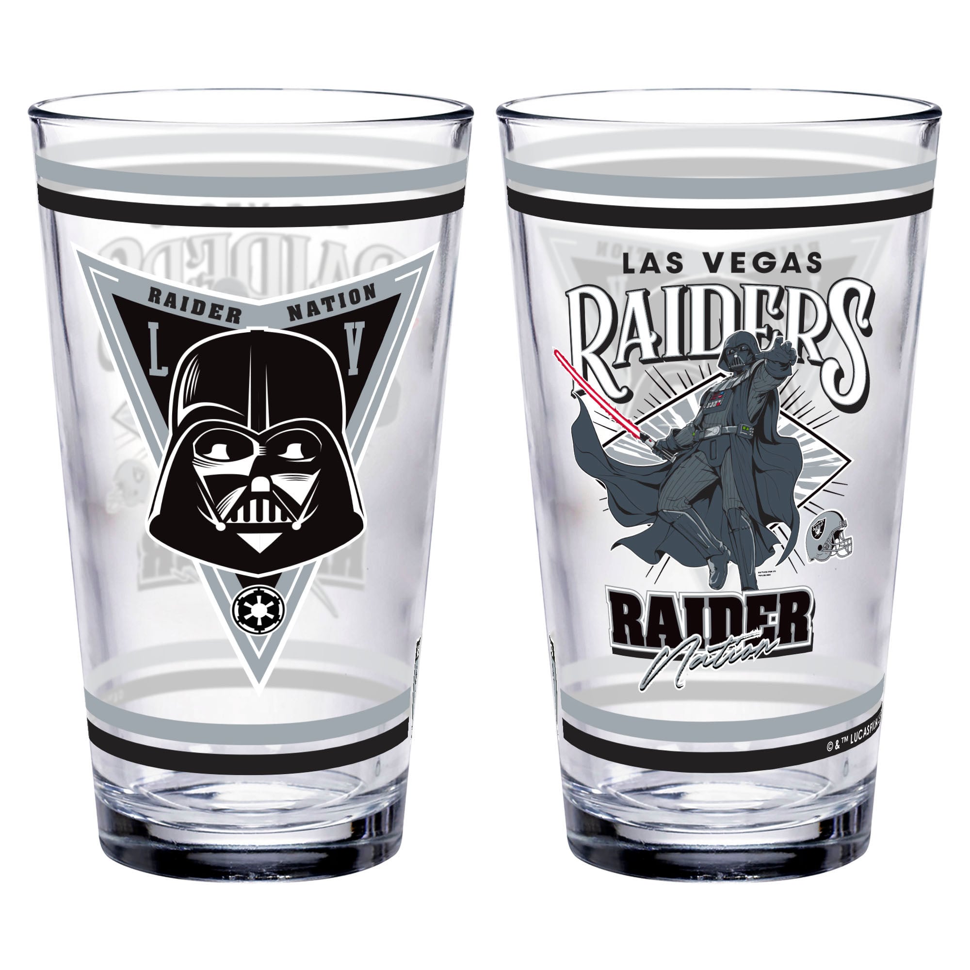 WinCraft Las Vegas Raiders Disney x NFL Dark Vador 16oz. Verre à pinte