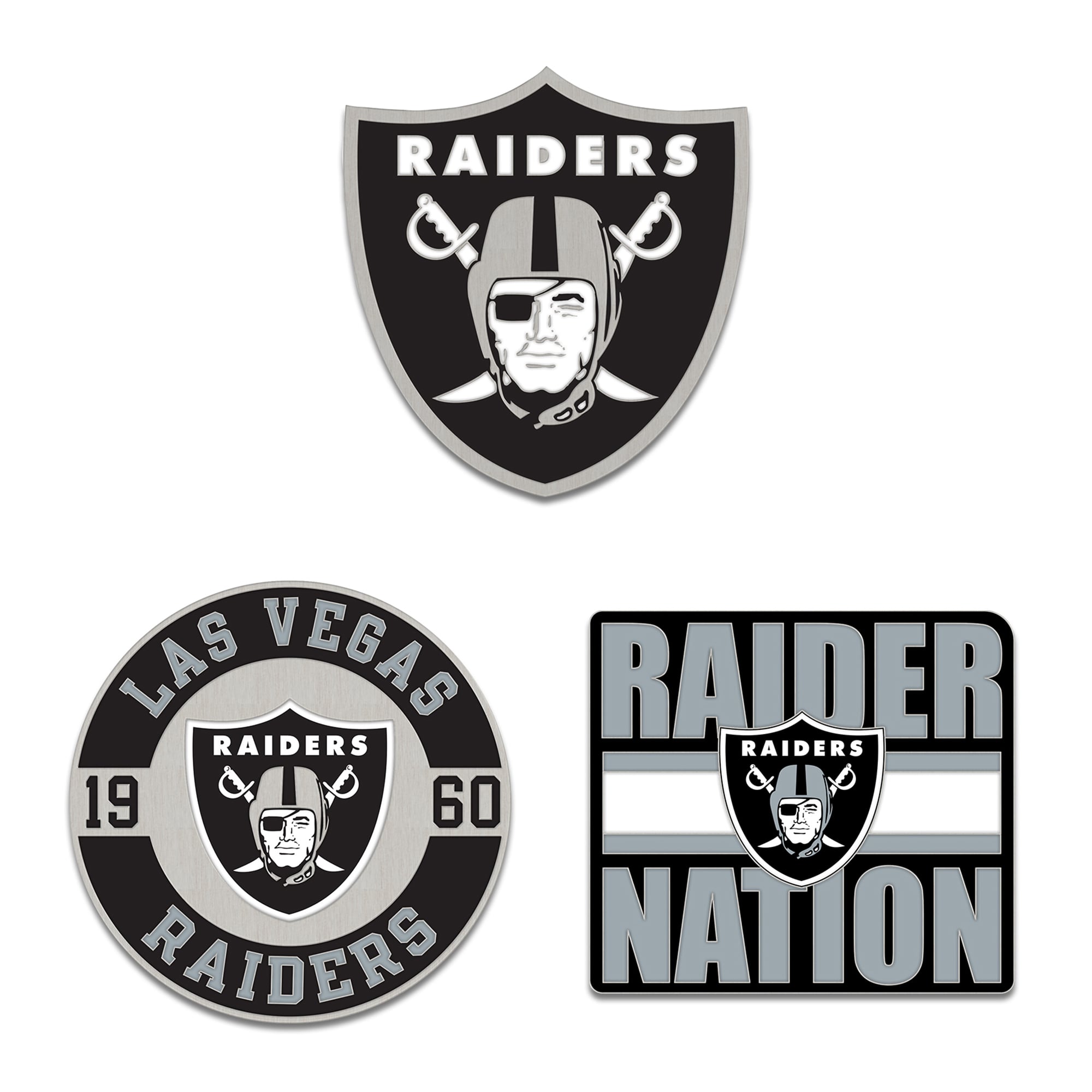 WinCraft Las Vegas Raiders Three-Piece Collector Pin Set