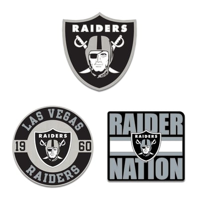 Las Vegas Raiders WinCraft Three-Piece Collector Pin Set