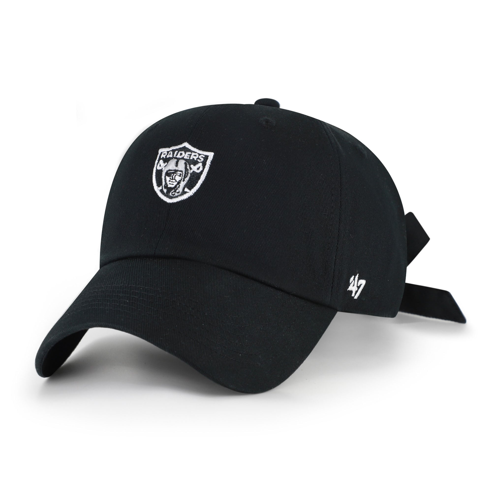 Women's '47 Black Las Vegas Raiders Bow Back Clean Up Adjustable Hat