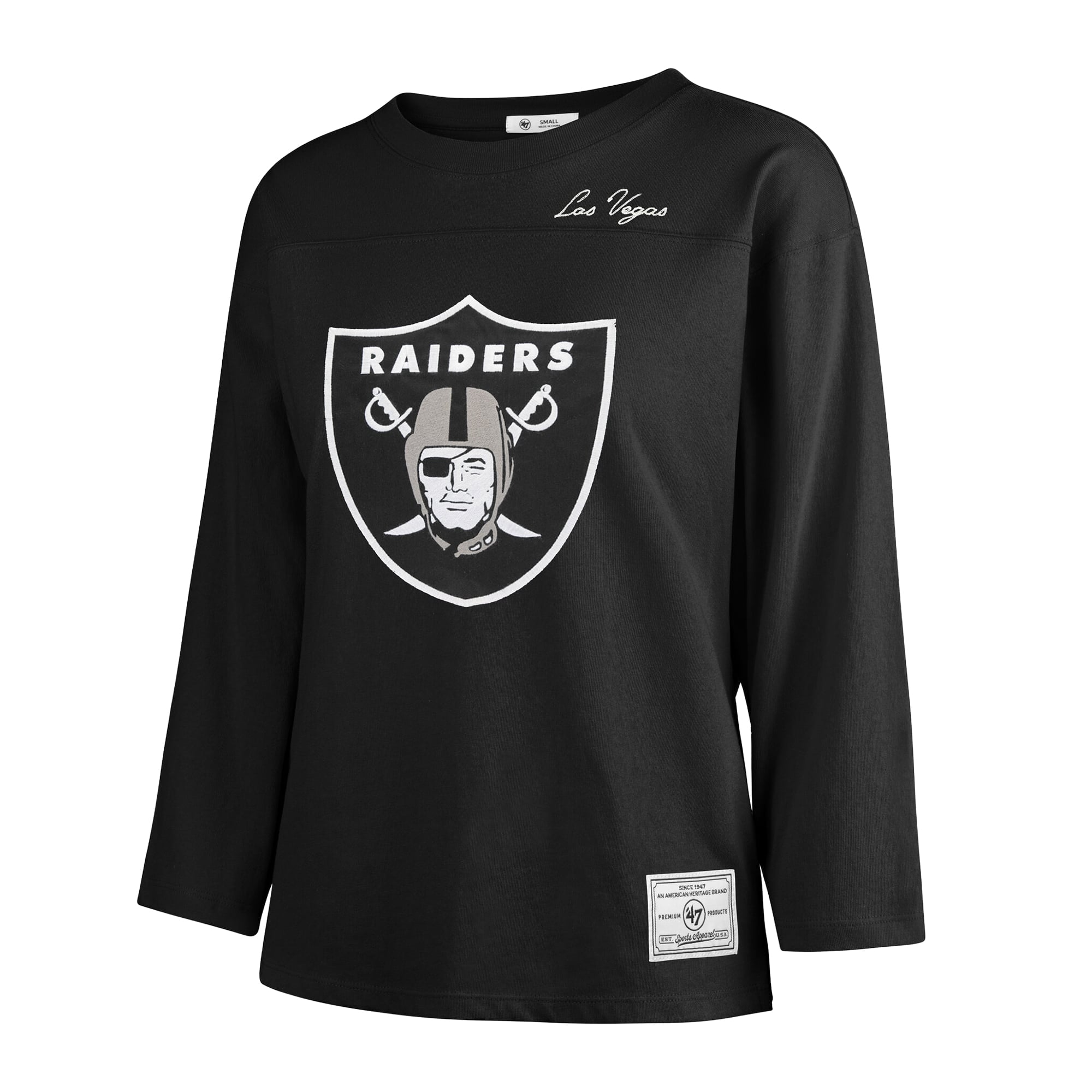 T-shirt à manches longues intemporel « 47 Black Las Vegas Raiders » pour femmes