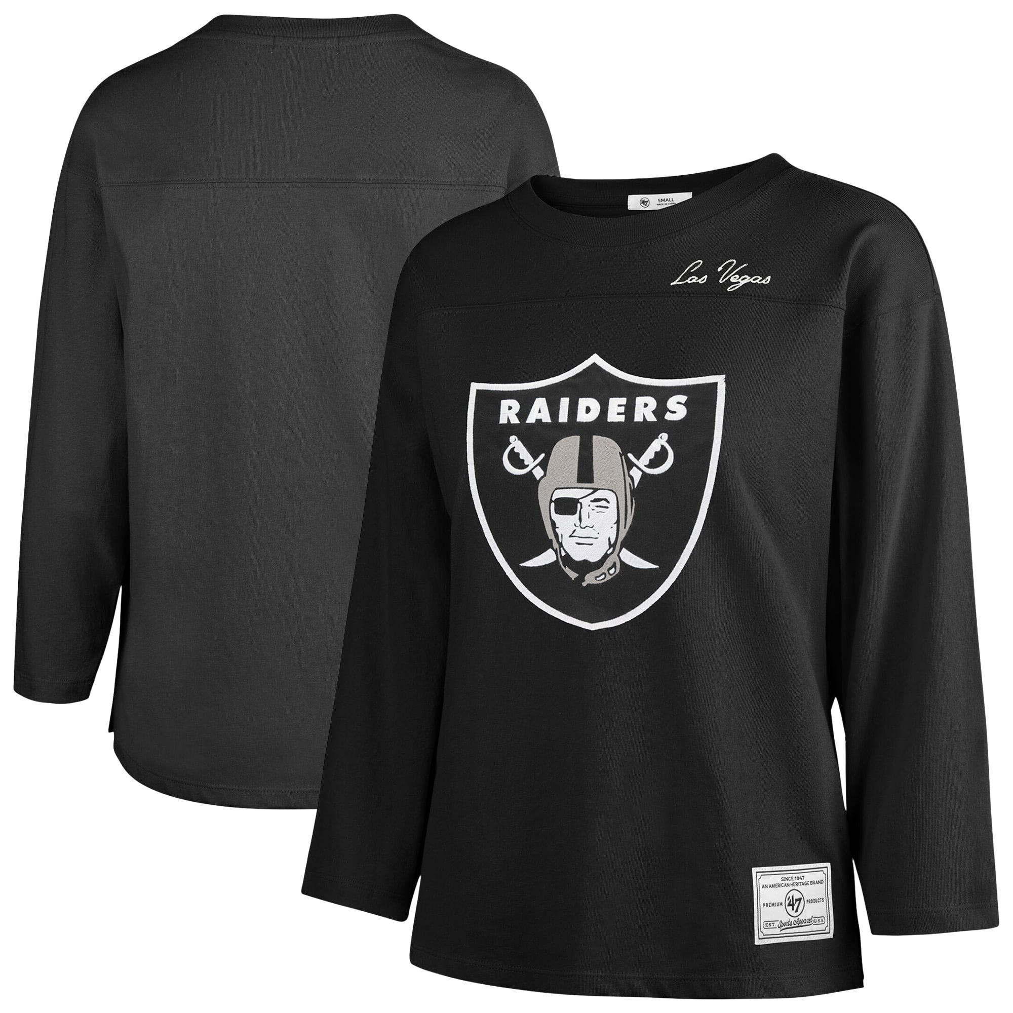 T-shirt à manches longues intemporel « 47 Black Las Vegas Raiders » pour femmes