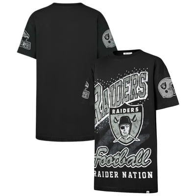  Las Vegas Raiders '47 Women's Oversized Gemstone Swash T-Shirt Dress - Black