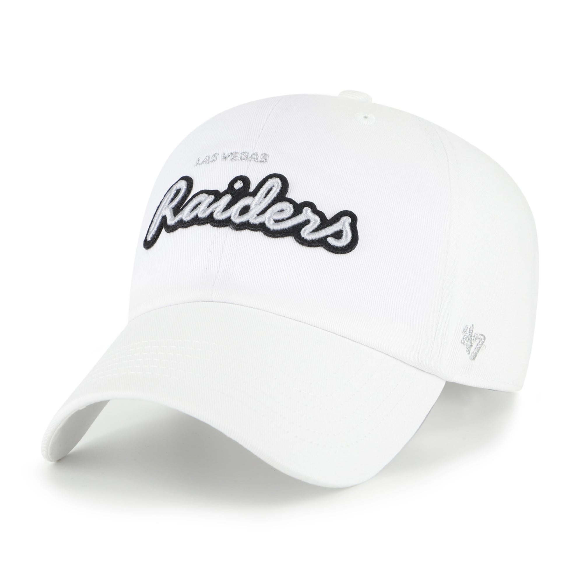 Women's '47  White Las Vegas Raiders Trendy Script Clean Up Adjustable Hat