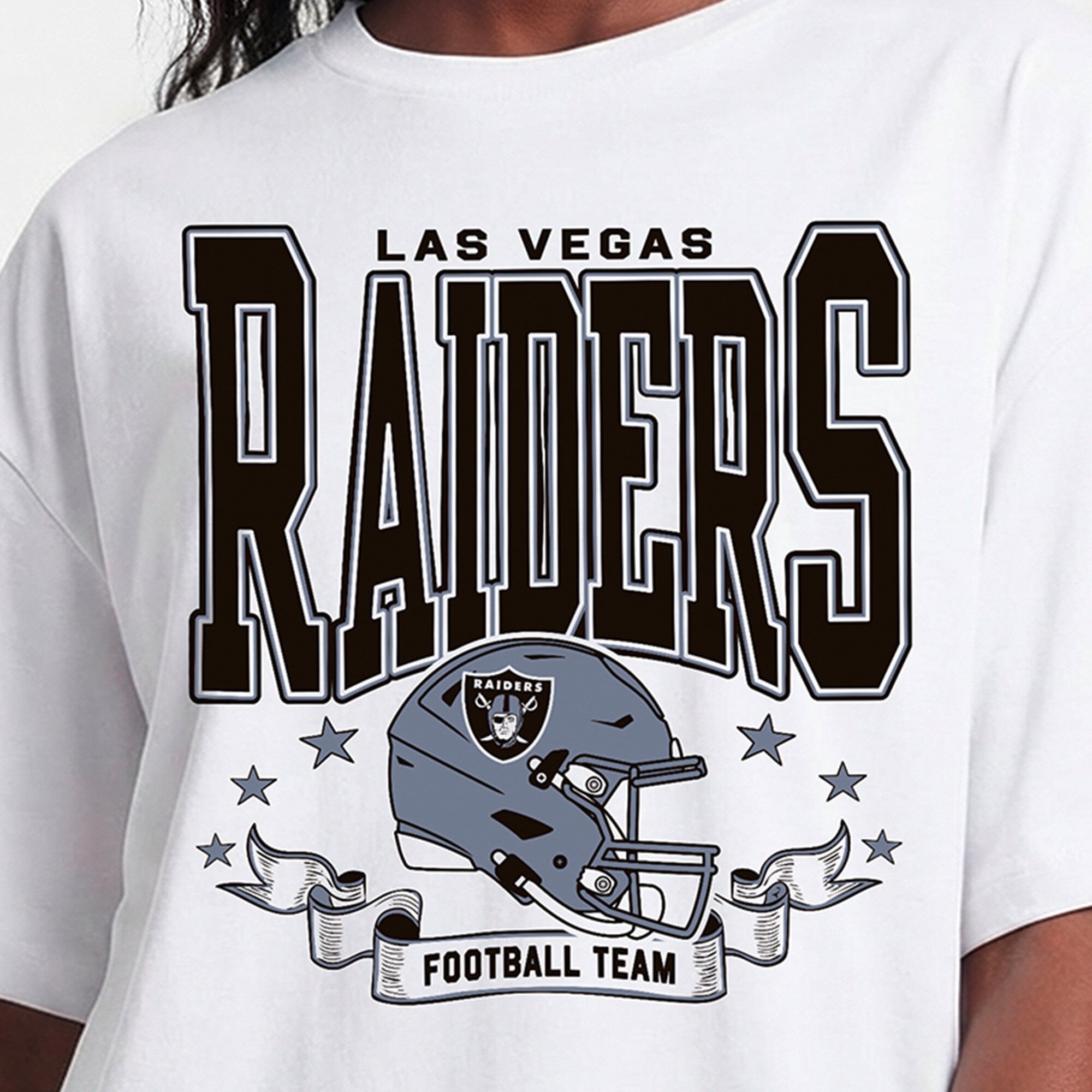 T-shirt oversize blanc Champion pour femmes des Las Vegas Raiders