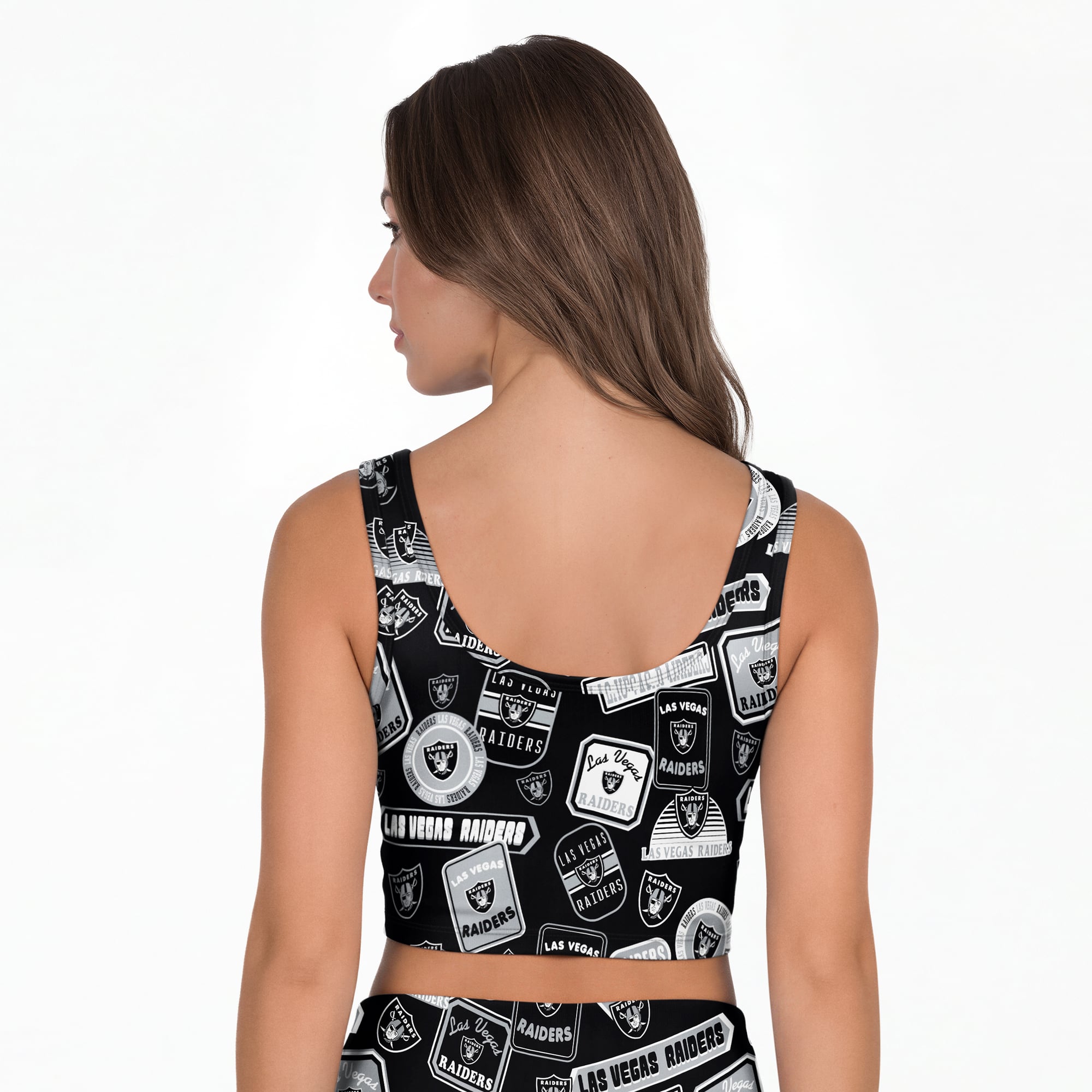Women's Concepts Sport Black Las Vegas Raiders Grady Allover Print Bralette