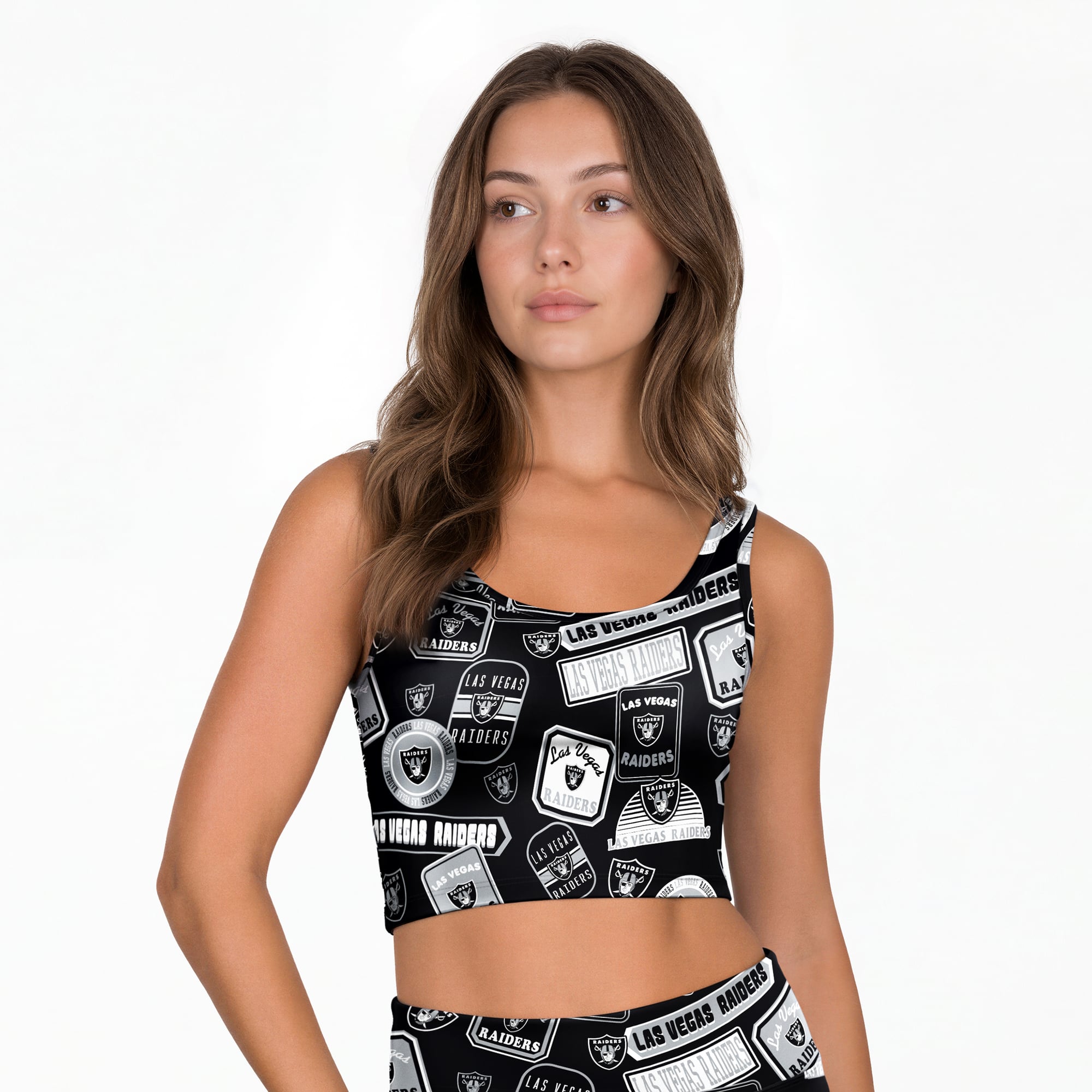 Women's Concepts Sport Black Las Vegas Raiders Grady Allover Print Bralette