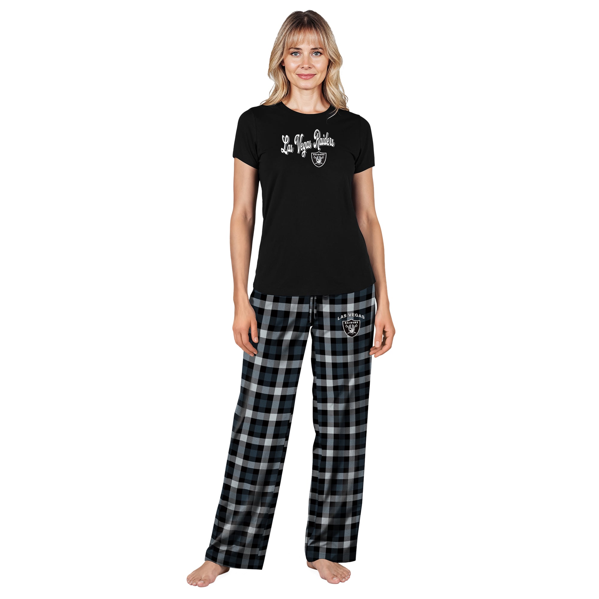 Ensemble de nuit Highland noir Concepts Sport pour femmes, Las Vegas Raiders