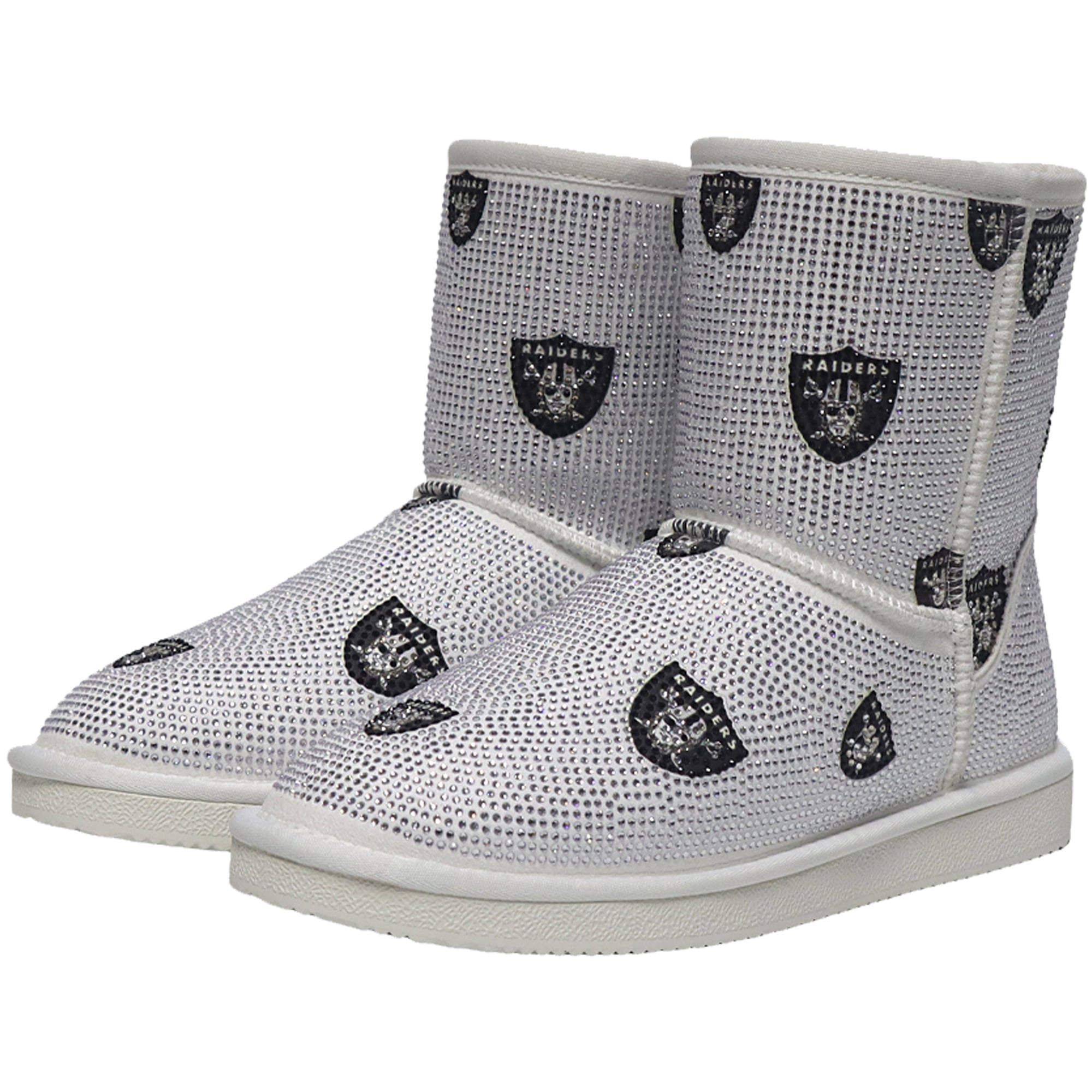 Bottines à enfiler FABGATING by Cuce blanches logo Las Vegas Raiders