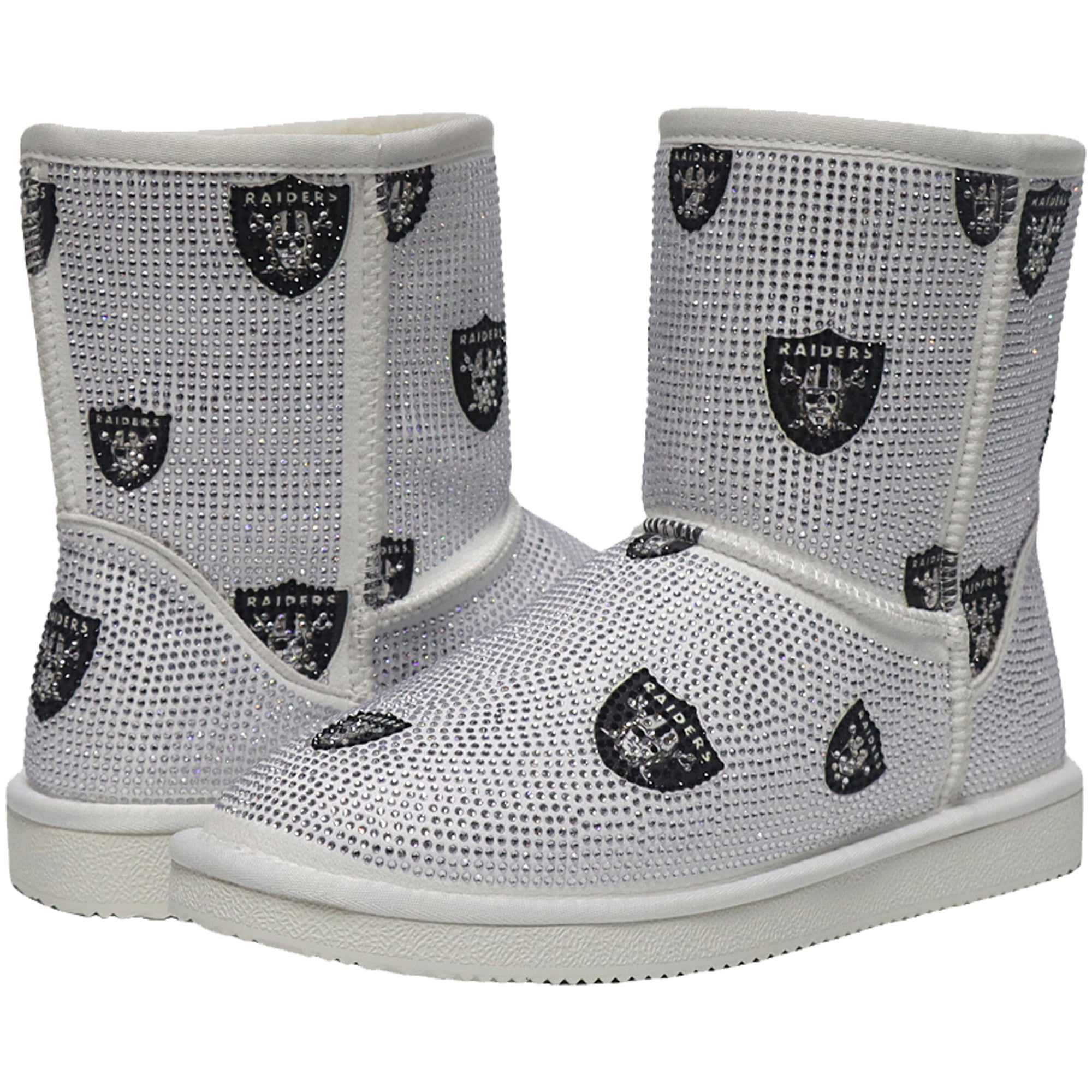 Bottines à enfiler FABGATING by Cuce blanches logo Las Vegas Raiders