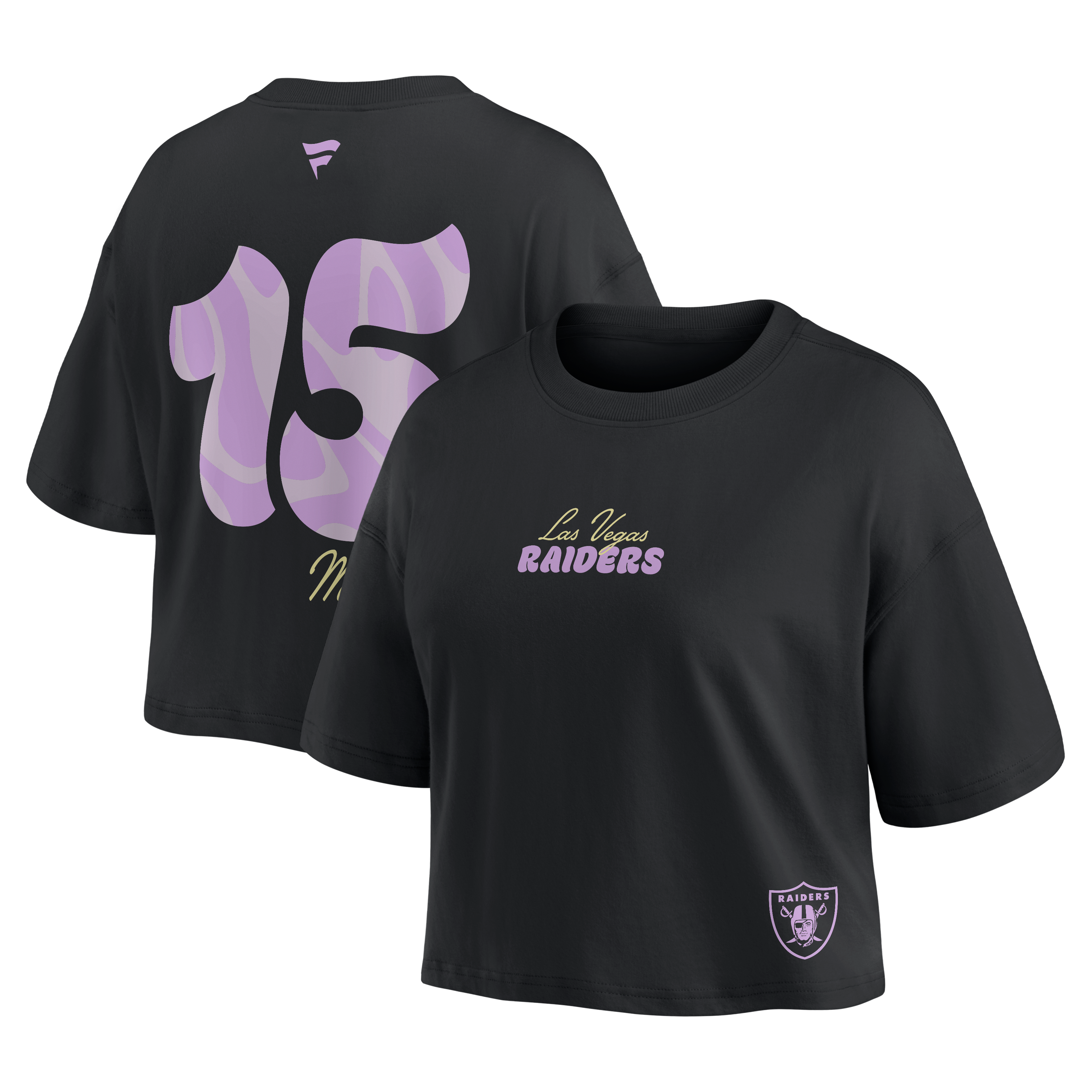 T-shirt court noir Fernando Mendoza Las Vegas Raiders pour femmes (Fanatics)