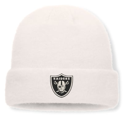 Las Vegas Raiders Fanatics Women's Puff Fuzzy Fleece Cuffed Knit Hat - White