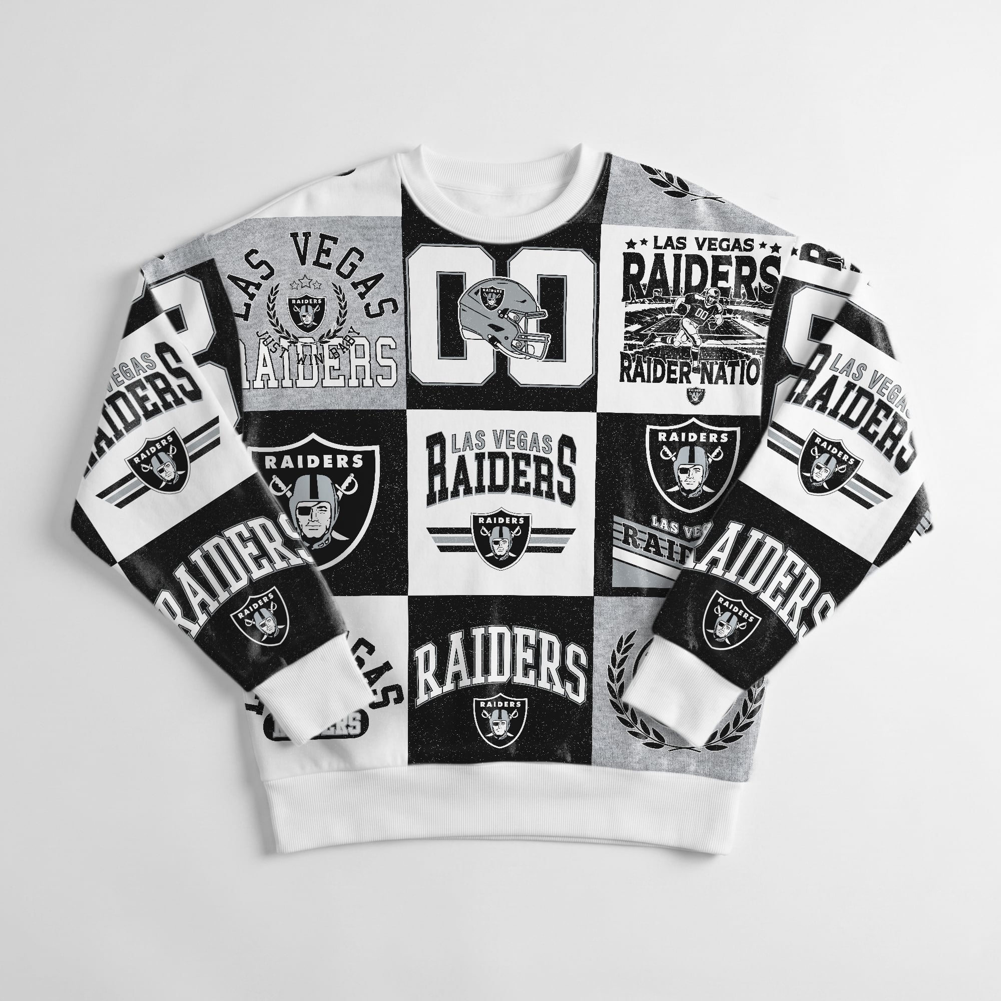 Women's Gameday Couture White Las Vegas Raiders Highlight Reel Repeat Premium Fleece Sweatshirt