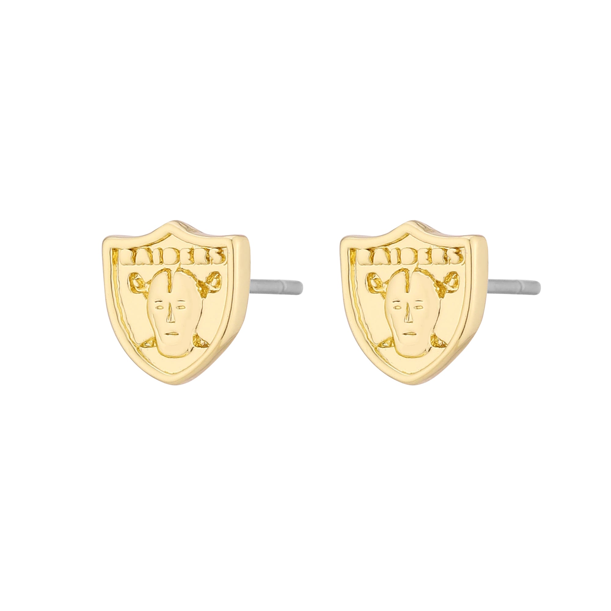 Boucles d'oreilles à clous pour femmes LUV AJ Gold avec logo des Raiders de Las Vegas