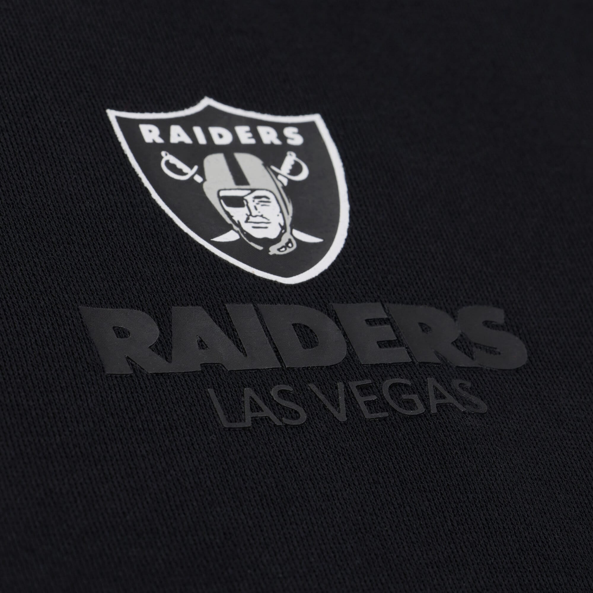 Sweat-shirt polaire à micro-logo noir Mitchell & Ness pour femme, modèle Core Essentials de la collection Las Vegas Raiders.