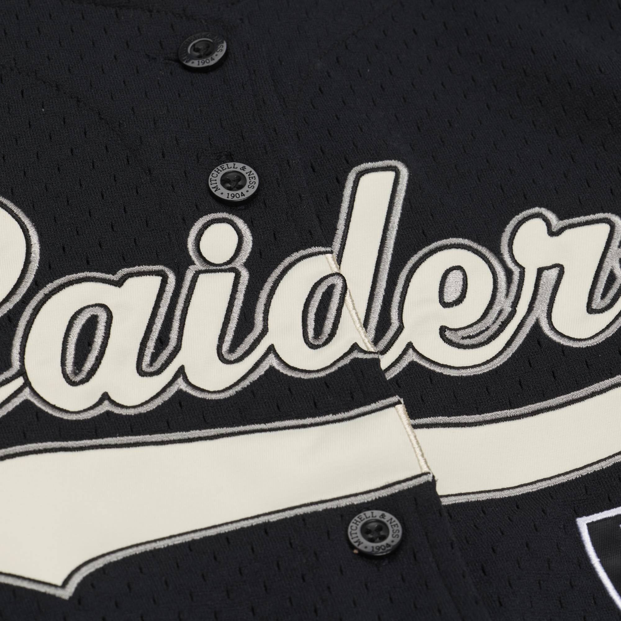 Women's Mitchell & Ness Black Las Vegas Raiders Retro Roots Baseball Jersey