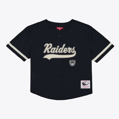 Las Vegas Raiders Mitchell & Ness Women's Retro Roots Baseball Jersey - Black
