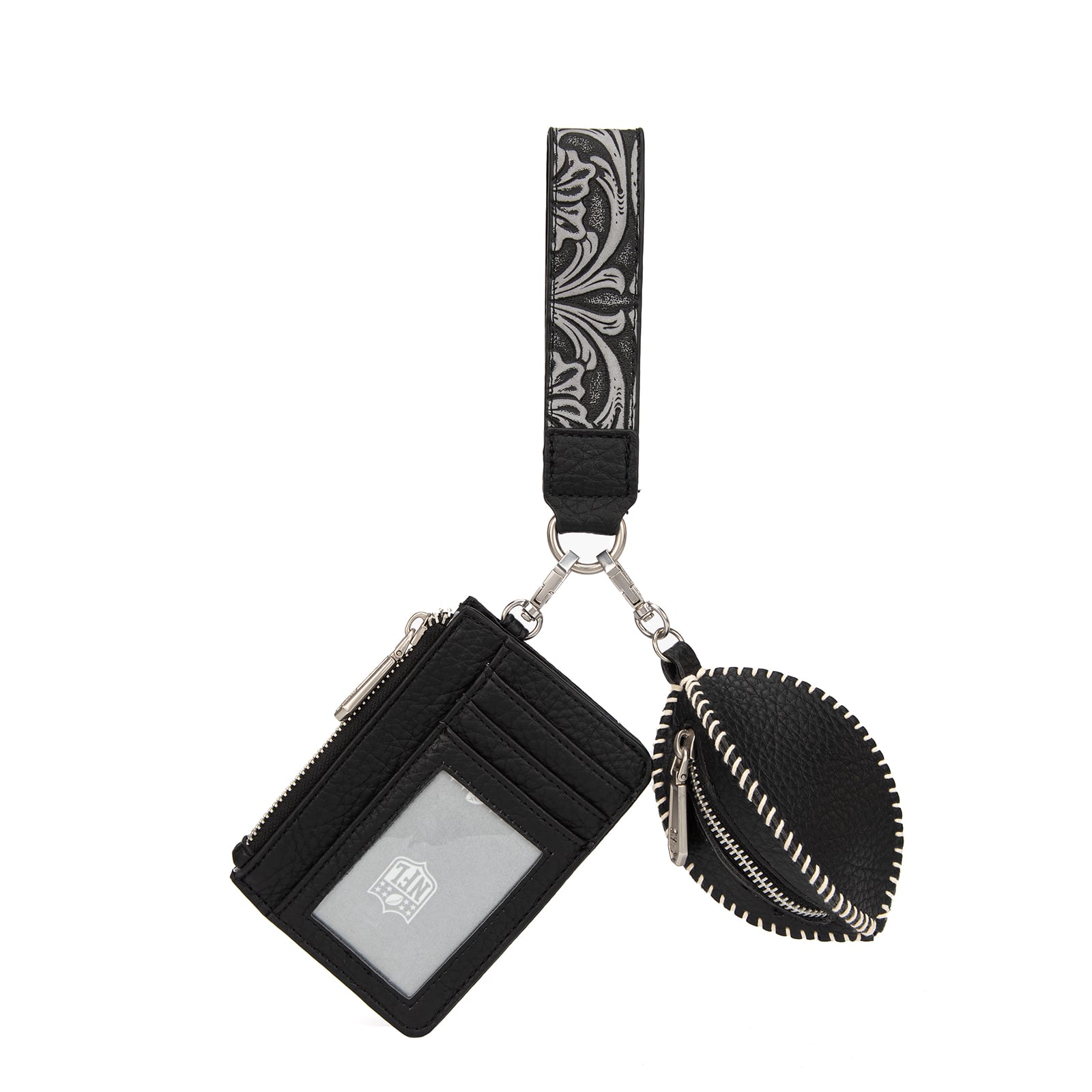 Portefeuille et bracelet porte-clés football Montana West Las Vegas Raiders pour femme