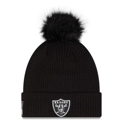 Las Vegas Raiders New Era Women's 2026 Salute To Service Cuffed Knit Hat with Pom - Black