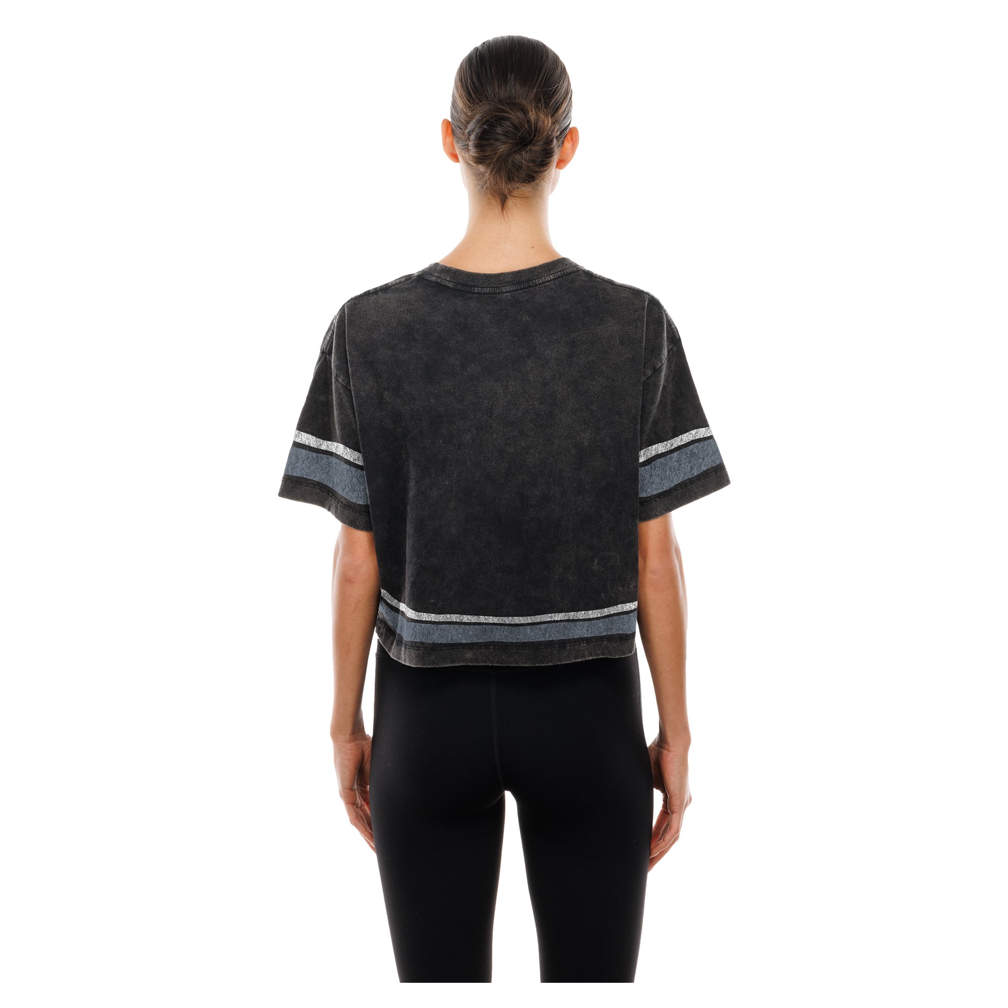 Women's New Era Black Las Vegas Raiders Lifestyle Mineral Wash Boxy Cropped T-Shirt