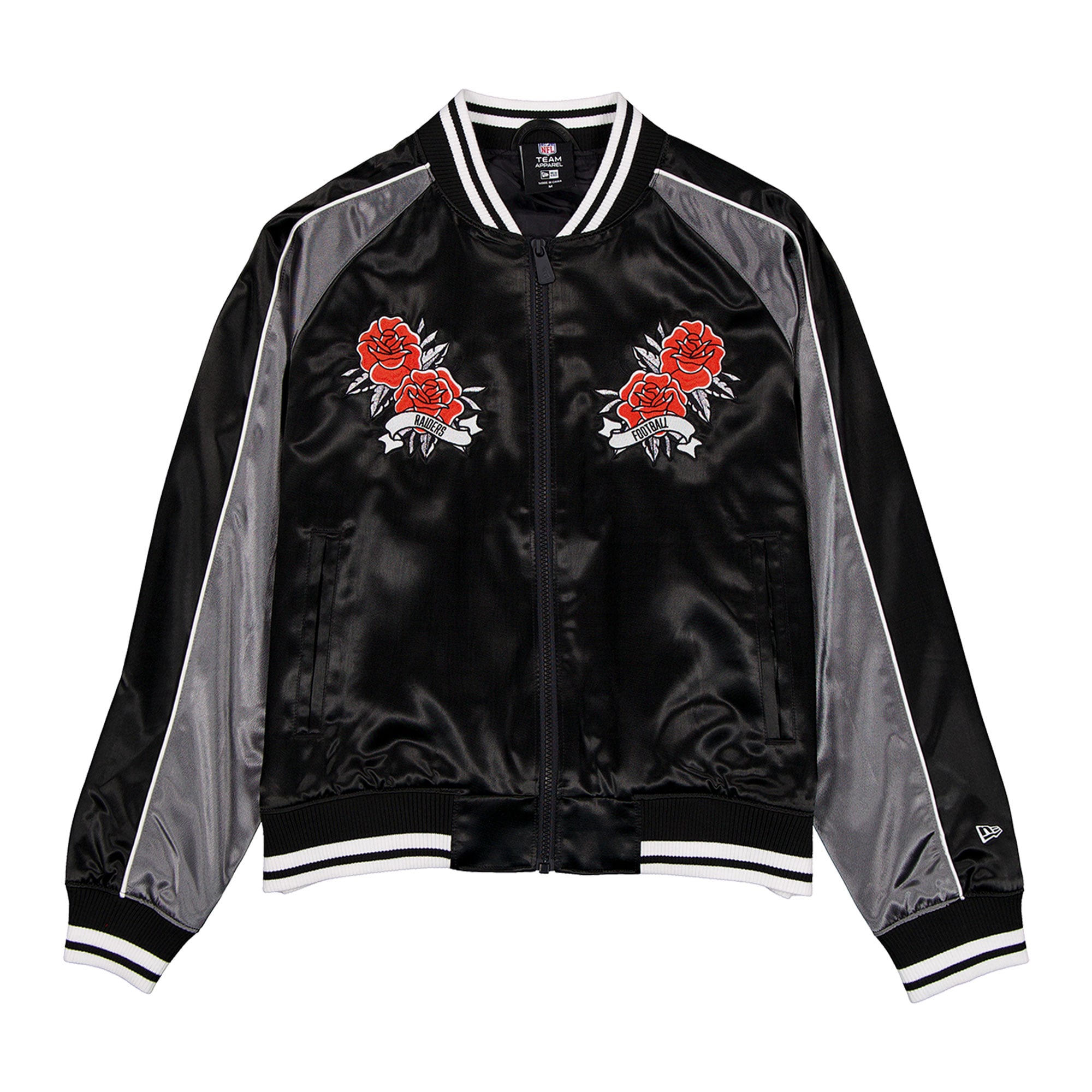 Women's New Era  Black Las Vegas Raiders Lifestyle Satin Jacket