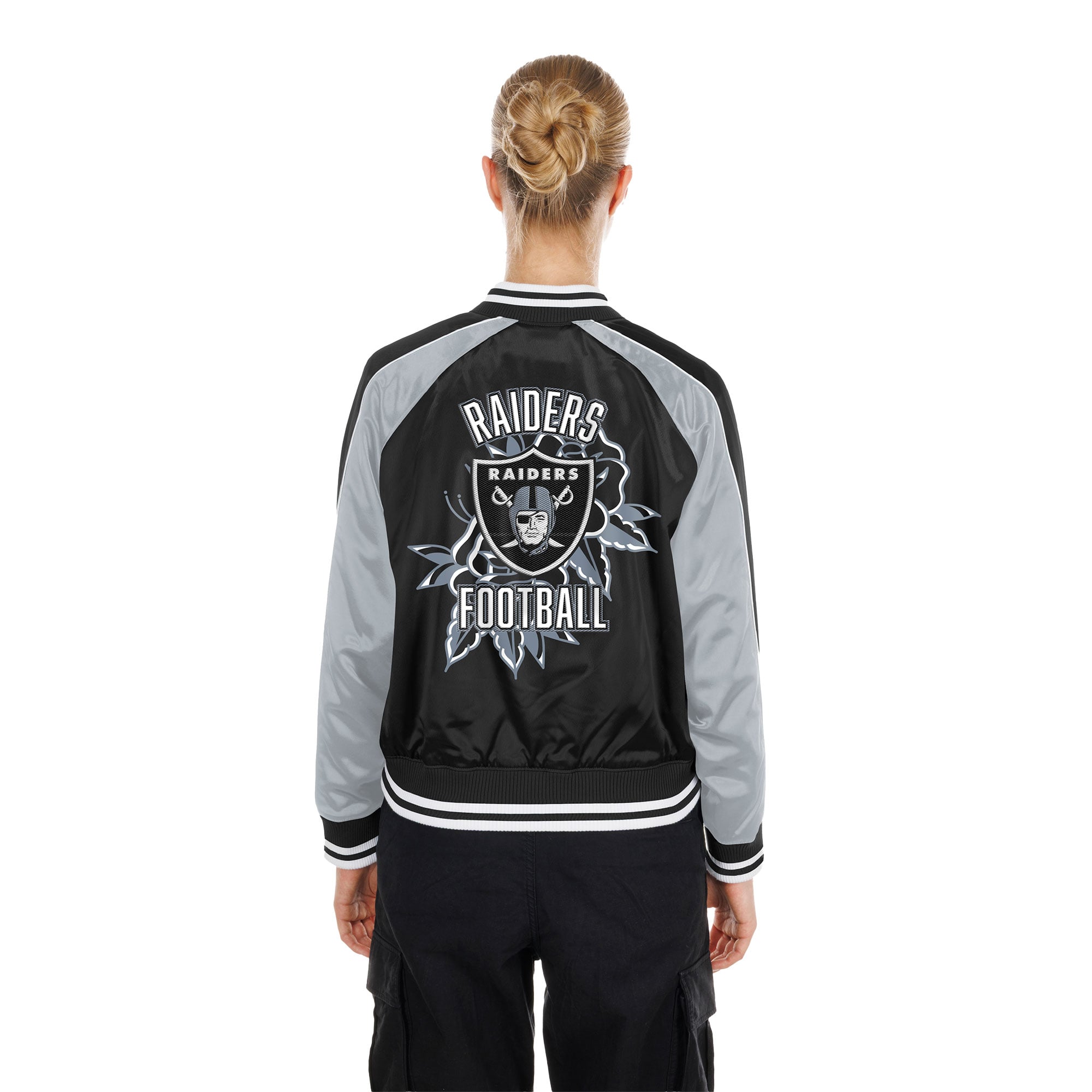 Women's New Era  Black Las Vegas Raiders Lifestyle Satin Jacket