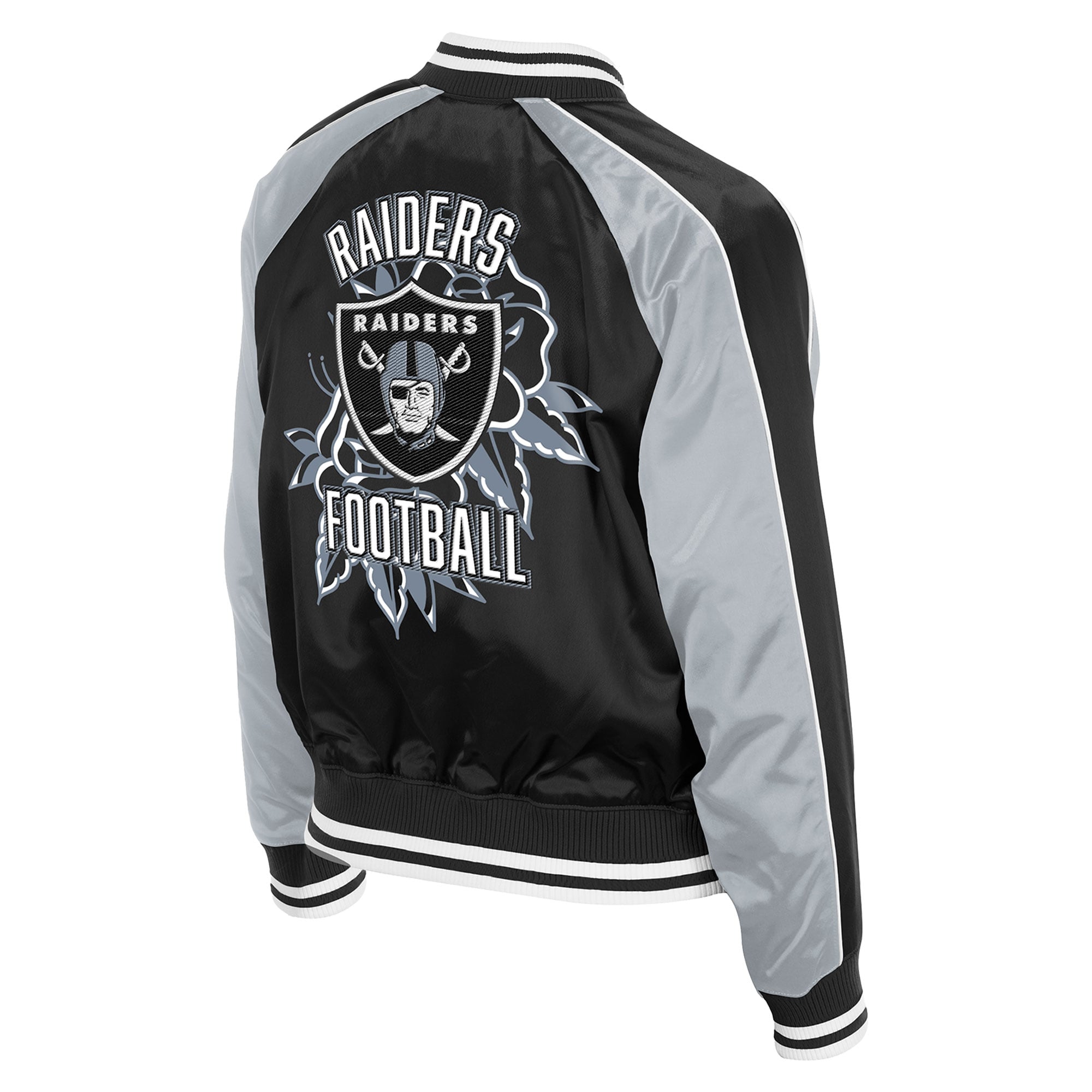 Women's New Era  Black Las Vegas Raiders Lifestyle Satin Jacket