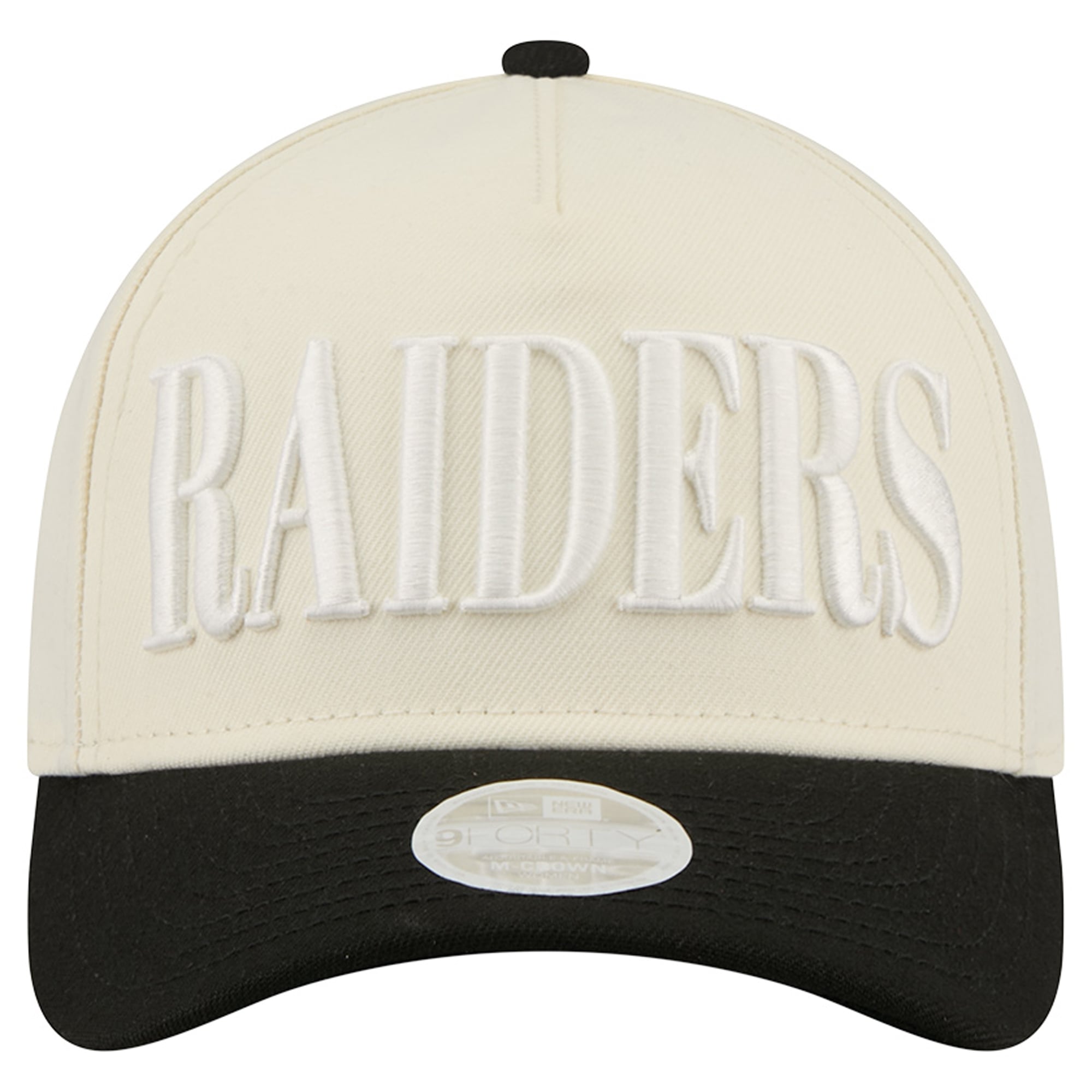 Women's New Era Cream/Black Las Vegas Raiders Tonal A-Frame 9FORTY Adjustable Hat