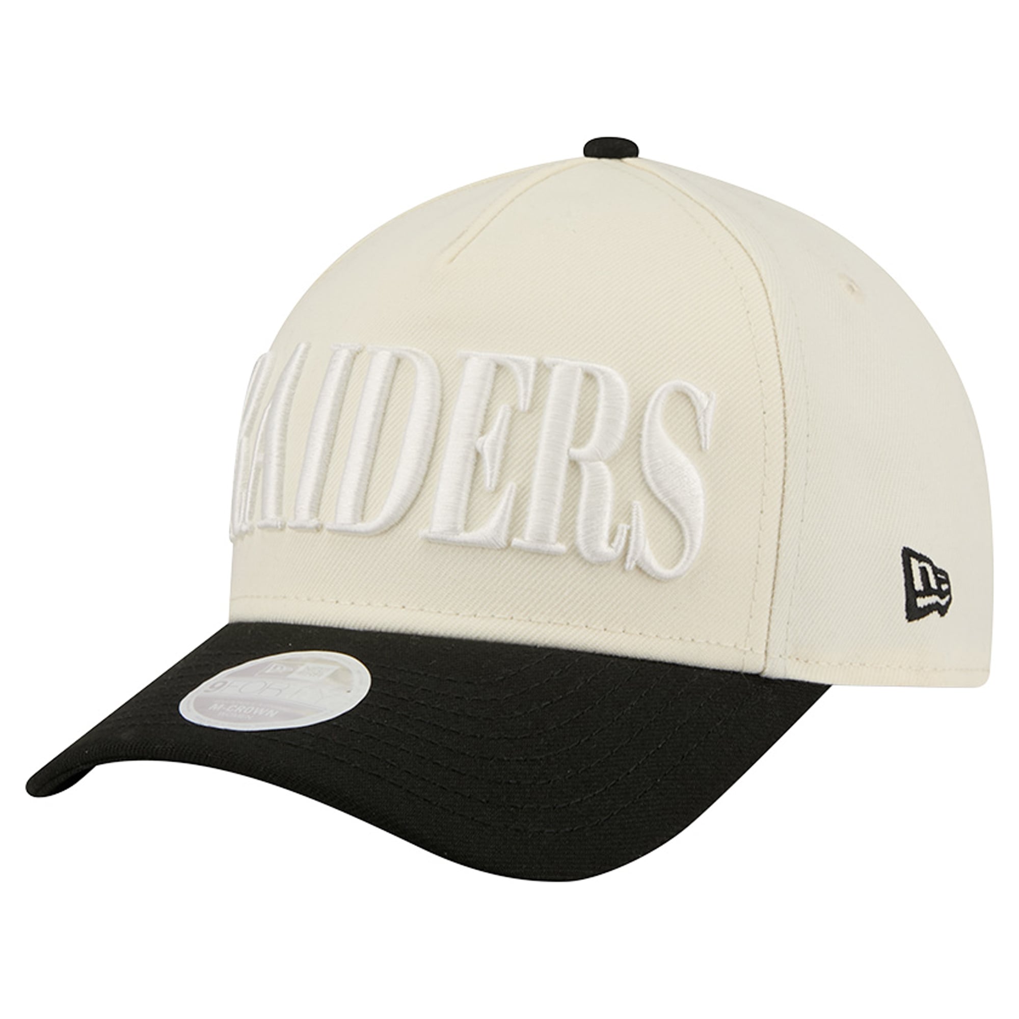 Women's New Era Cream/Black Las Vegas Raiders Tonal A-Frame 9FORTY Adjustable Hat