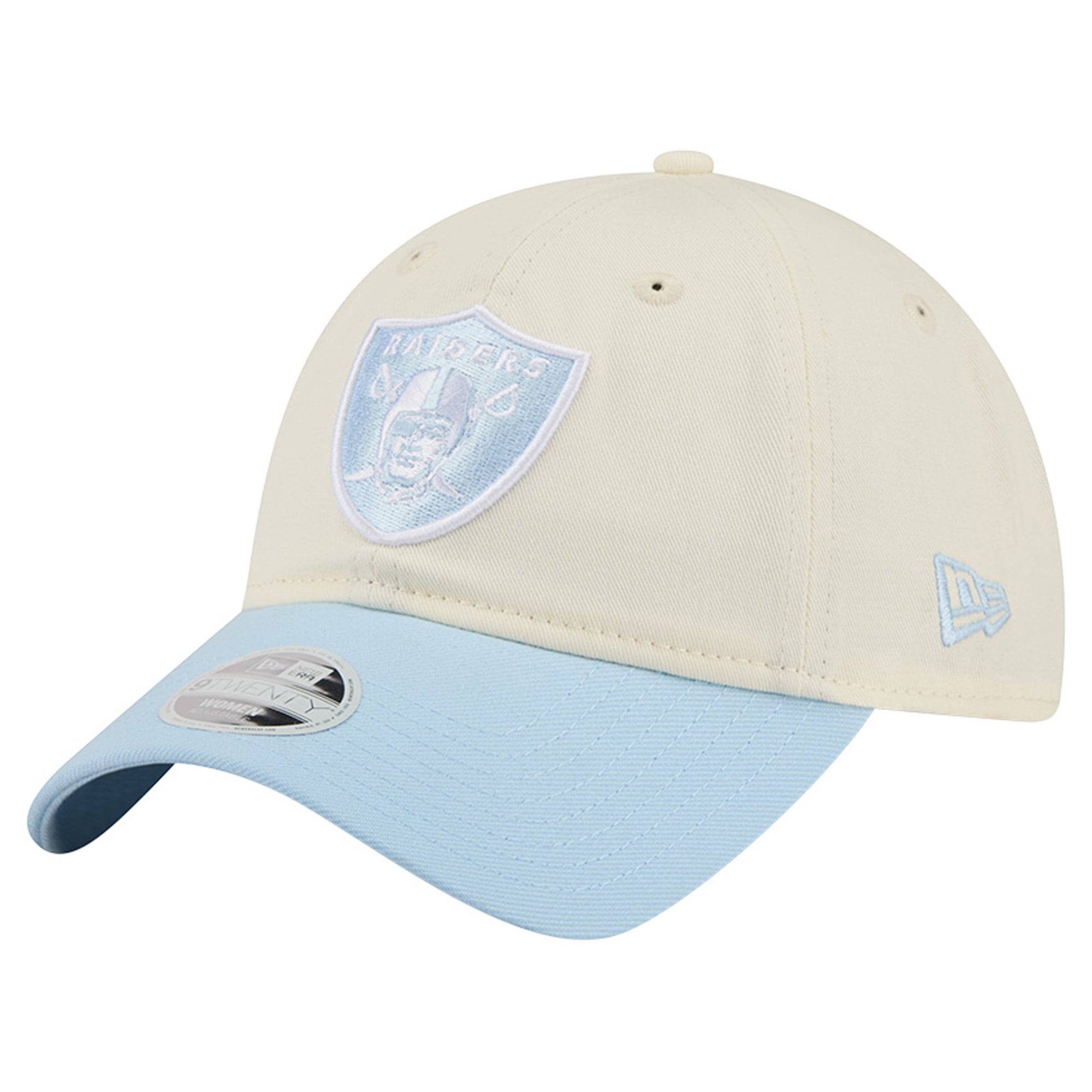 Women's New Era Cream/Coastal Blue Las Vegas Raiders 9TWENTY Adjustable Hat