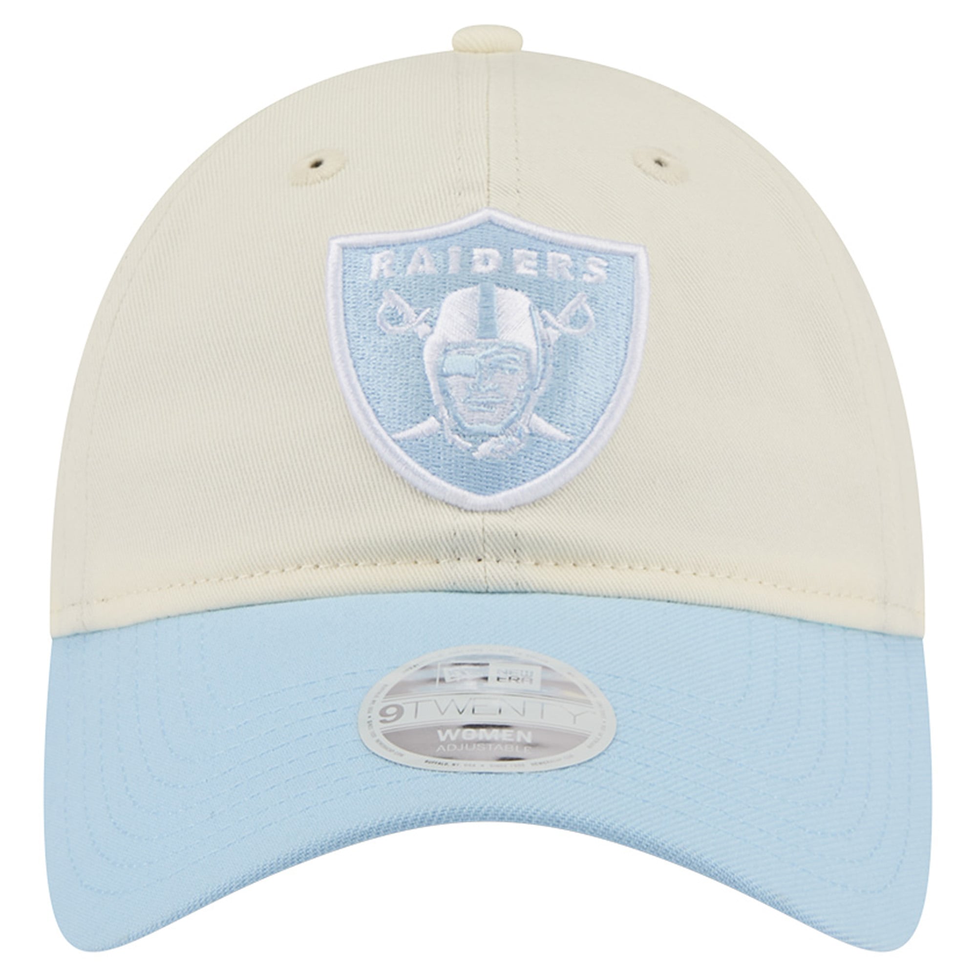 Women's New Era Cream/Coastal Blue Las Vegas Raiders 9TWENTY Adjustable Hat
