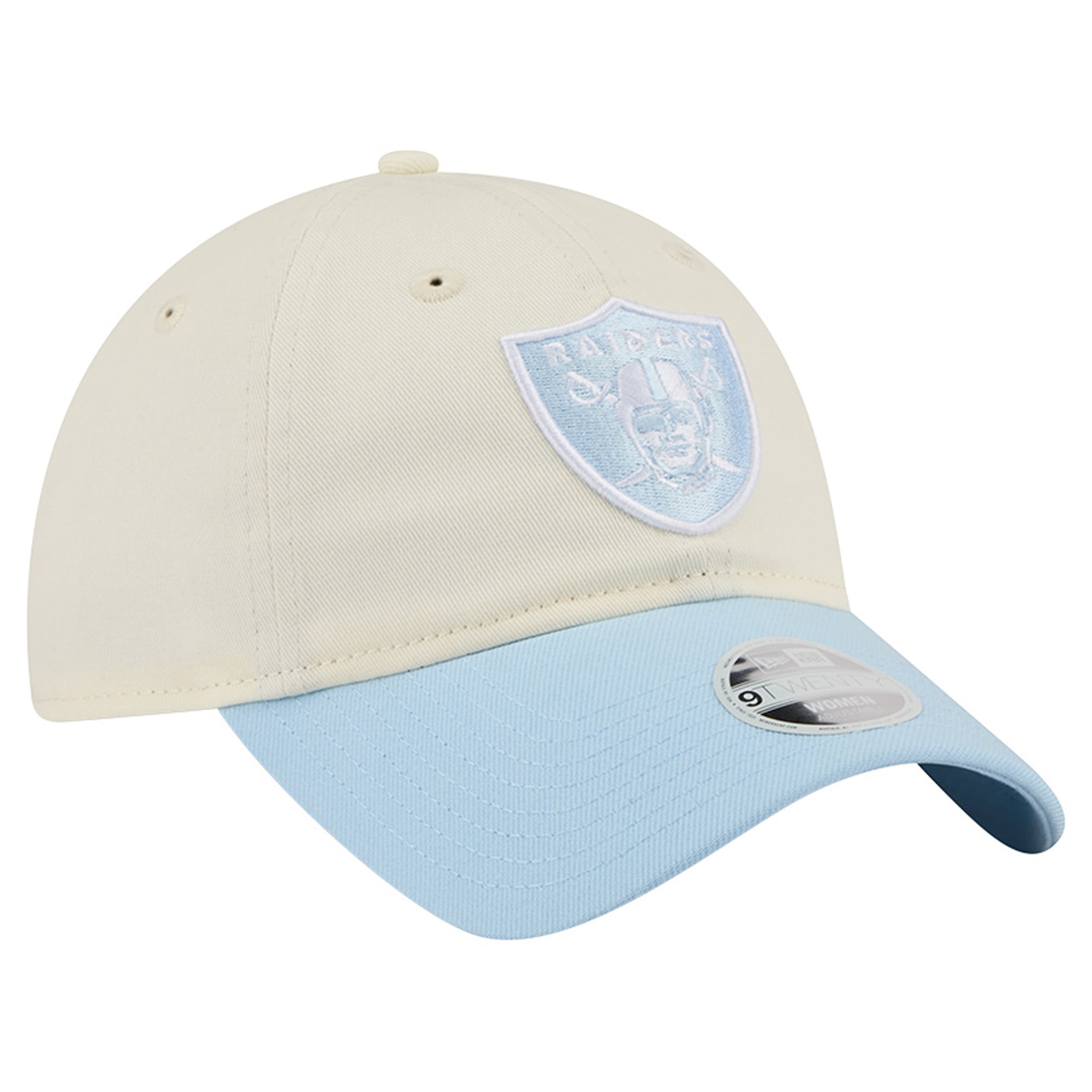 Women's New Era Cream/Coastal Blue Las Vegas Raiders 9TWENTY Adjustable Hat