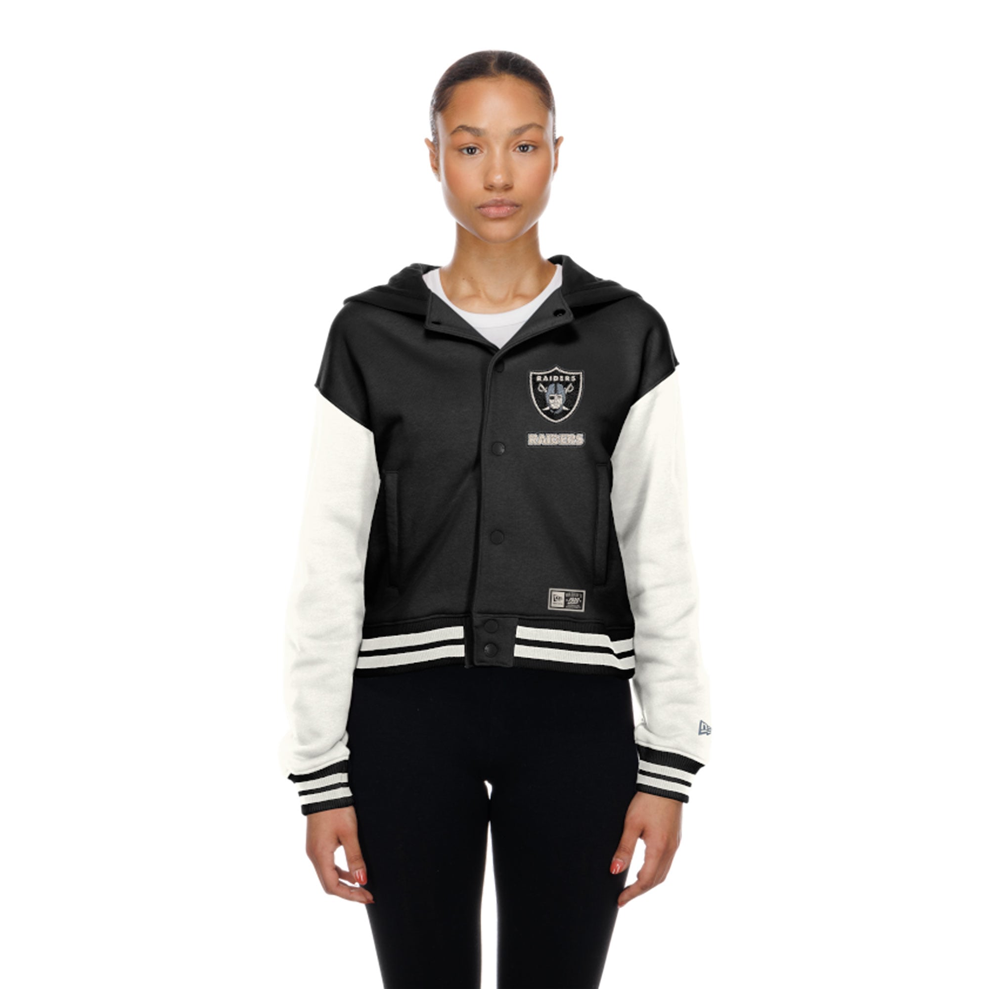 Women's New Era Las Vegas Raiders Black Throwback Full-Snap Hooded Jacket