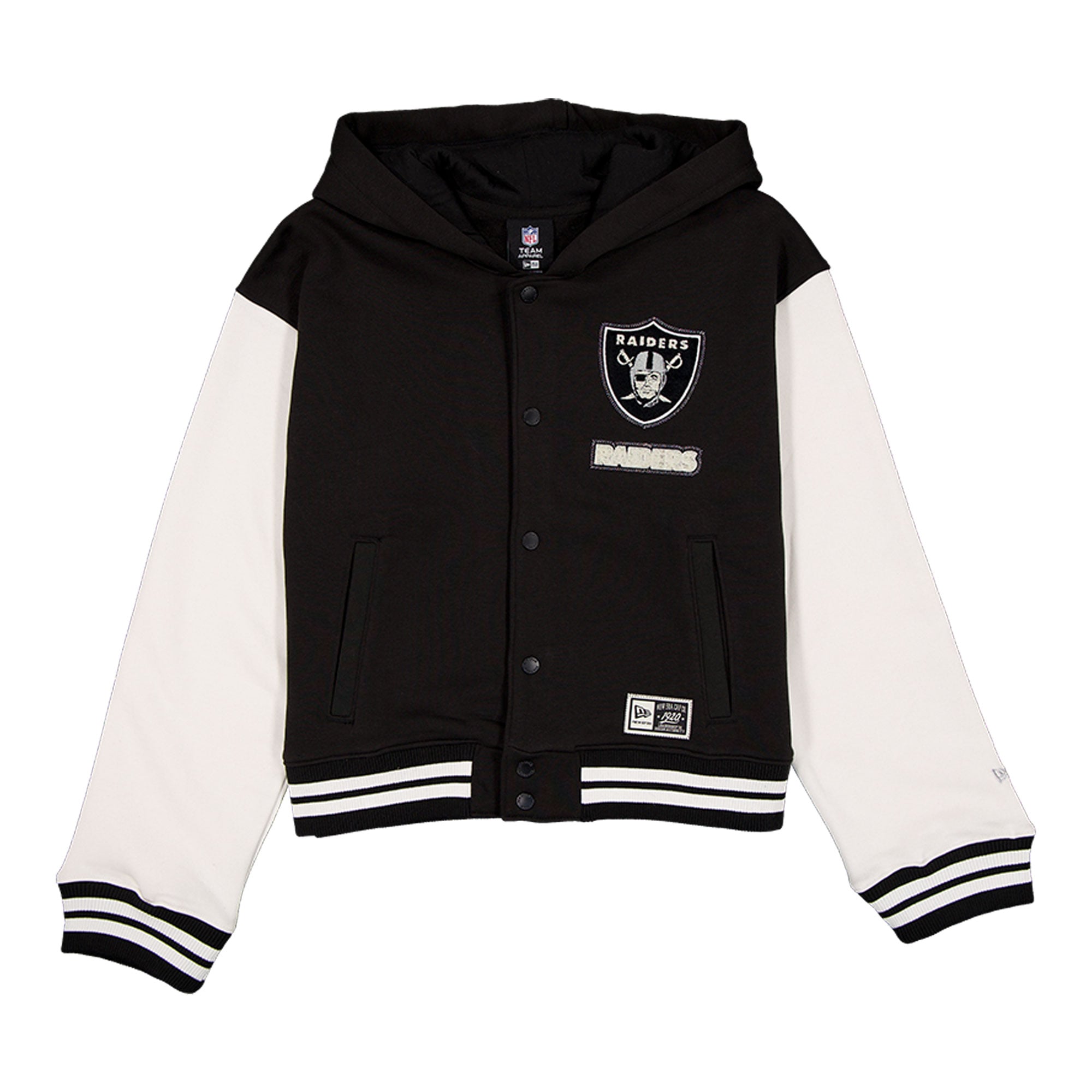 Women's New Era Las Vegas Raiders Black Throwback Full-Snap Hooded Jacket