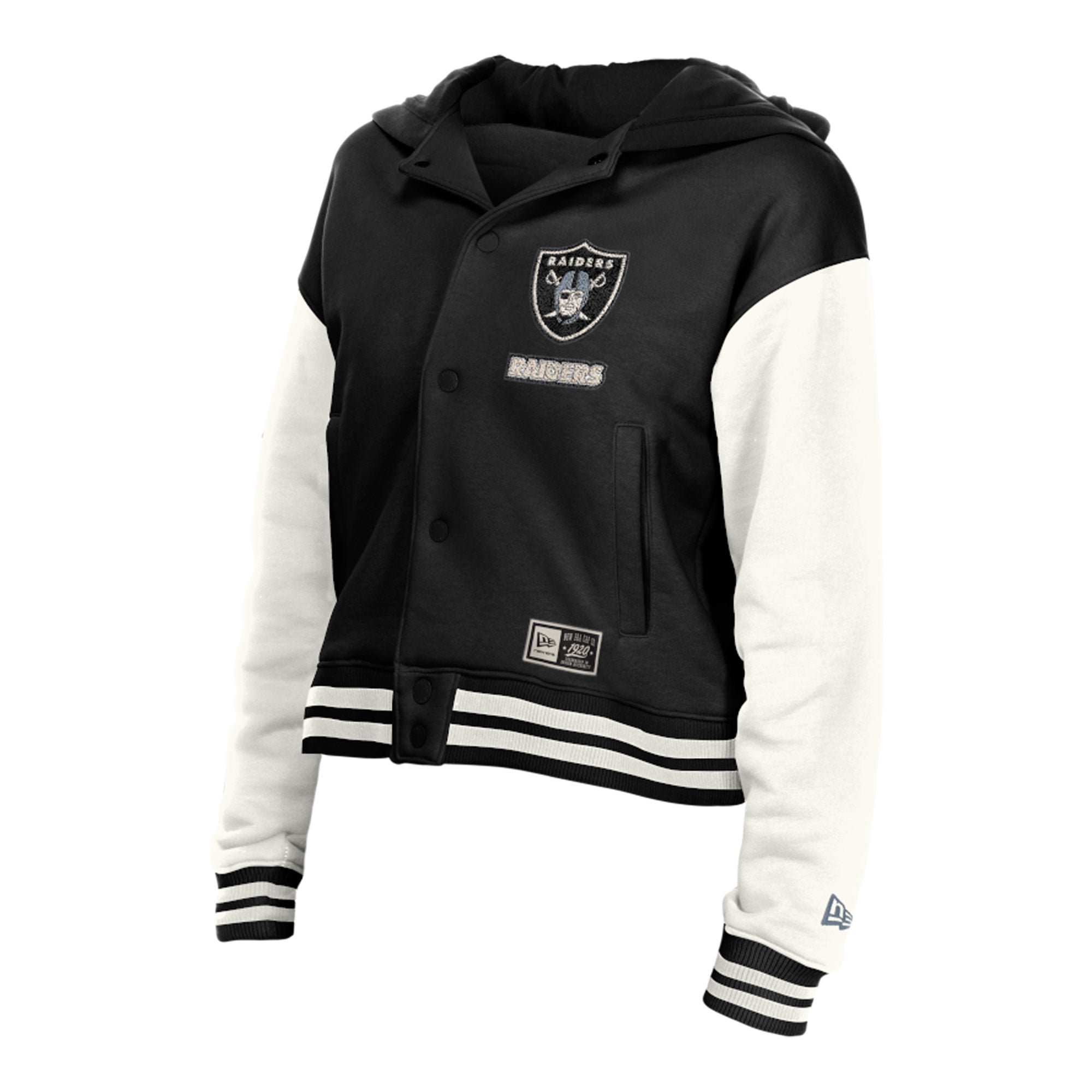 Women's New Era Las Vegas Raiders Black Throwback Full-Snap Hooded Jacket