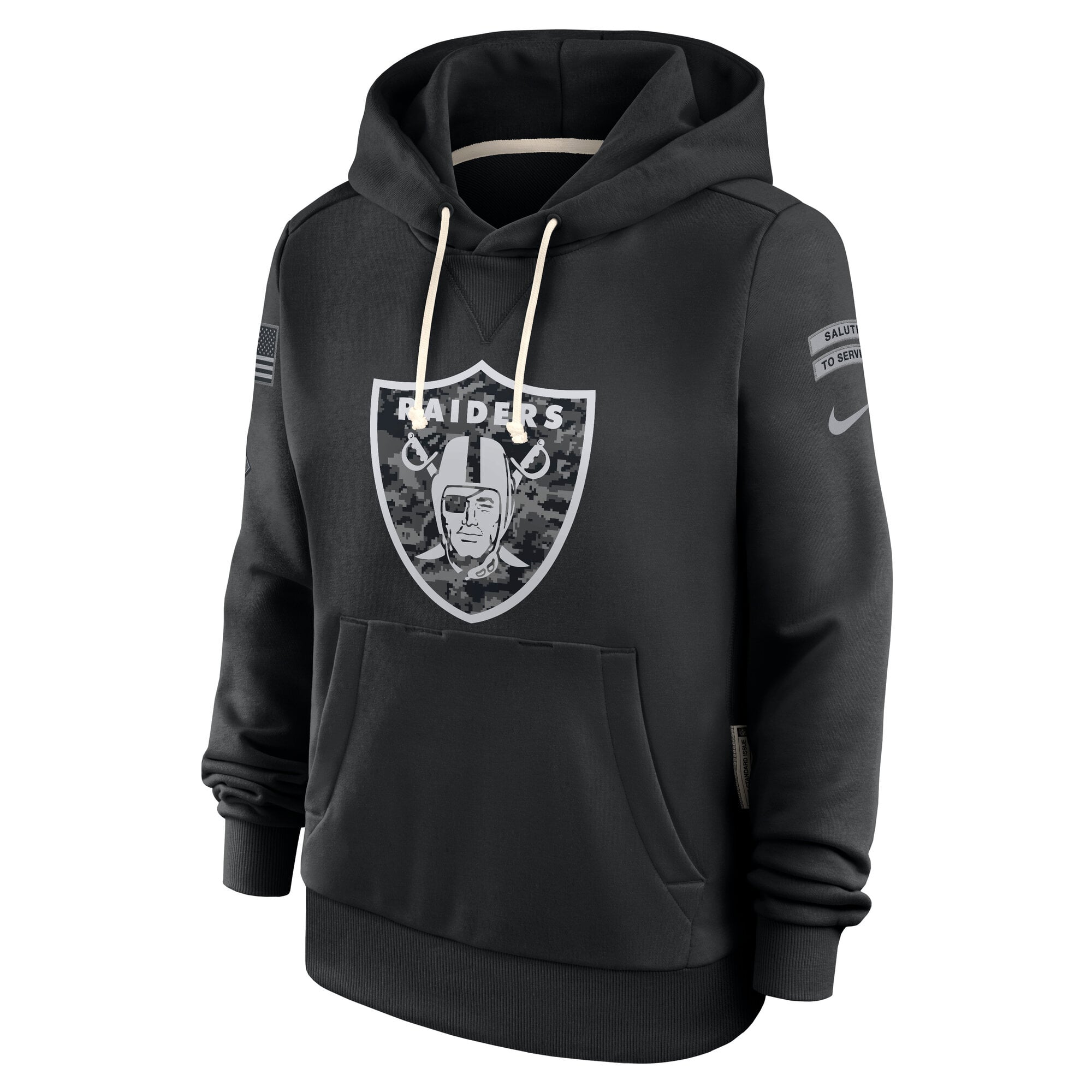Women's Nike  Black Las Vegas Raiders 2026 Salute to Service Sideline Dri-FIT Pullover Hoodie