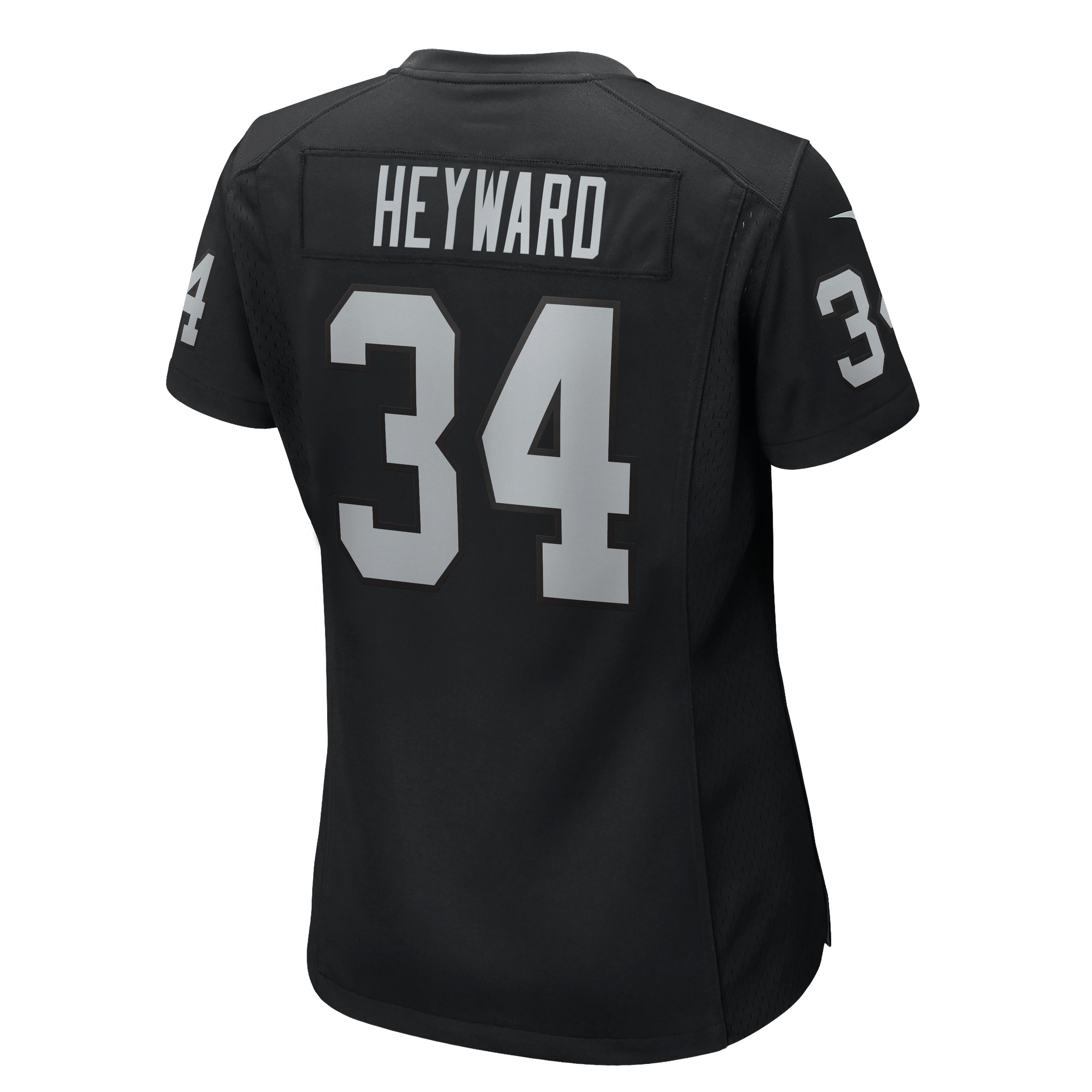 Maillot de match Nike Connor Heyward noir pour femme, équipe des Raiders Las Vegas