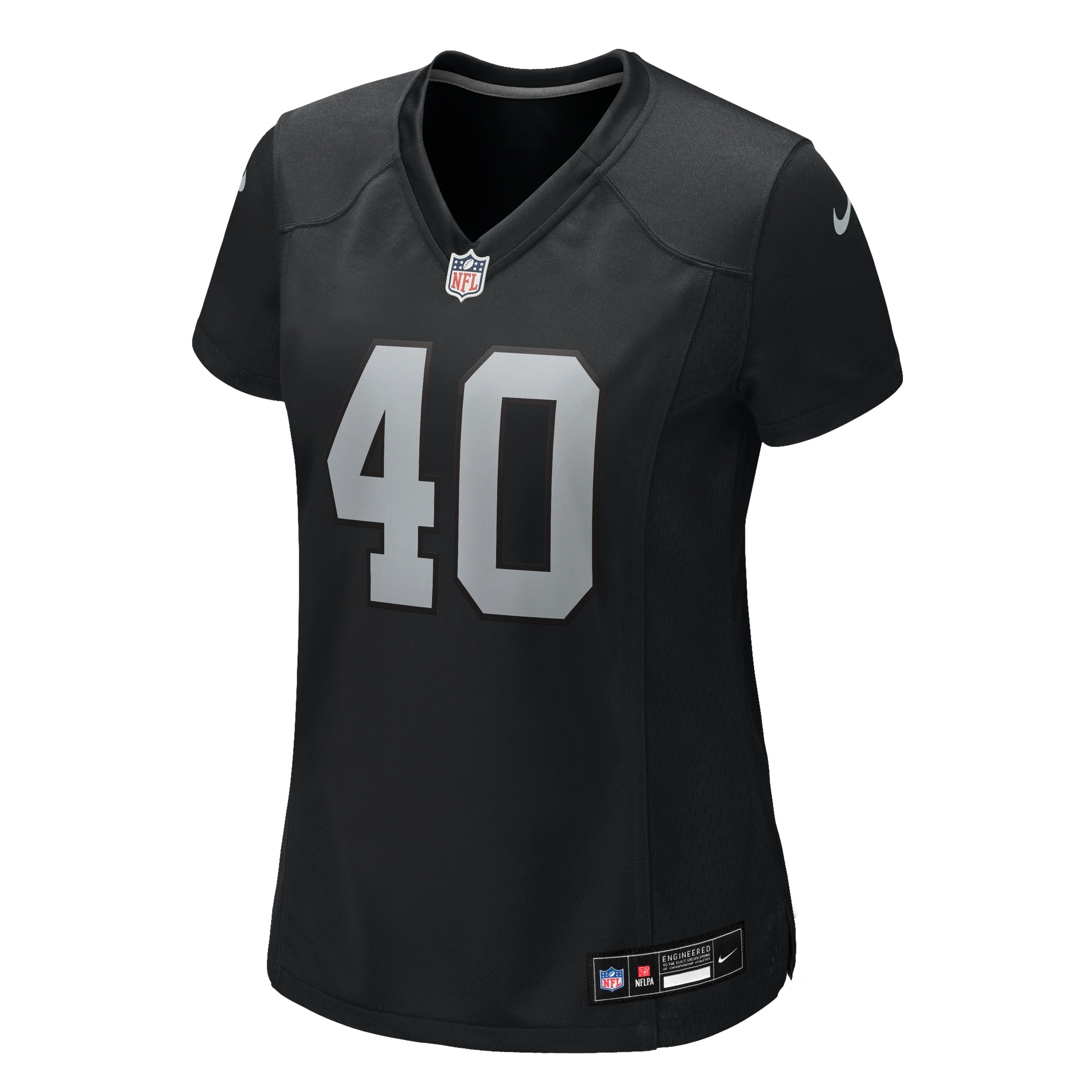 Maillot de match Nike Devin Lafayette noir pour femme, équipe des Raiders Las Vegas