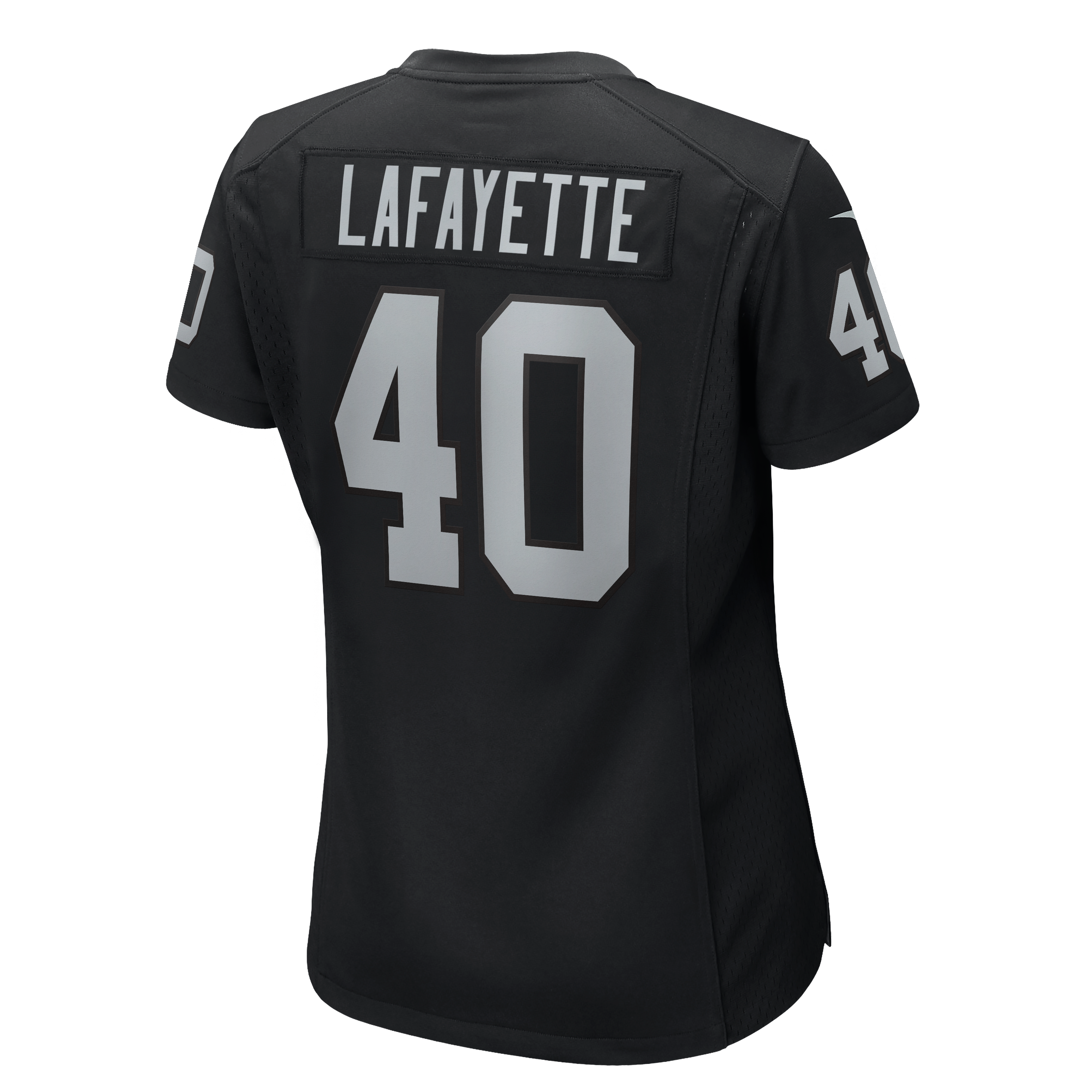 Maillot de match Nike Devin Lafayette noir pour femme, équipe des Raiders Las Vegas