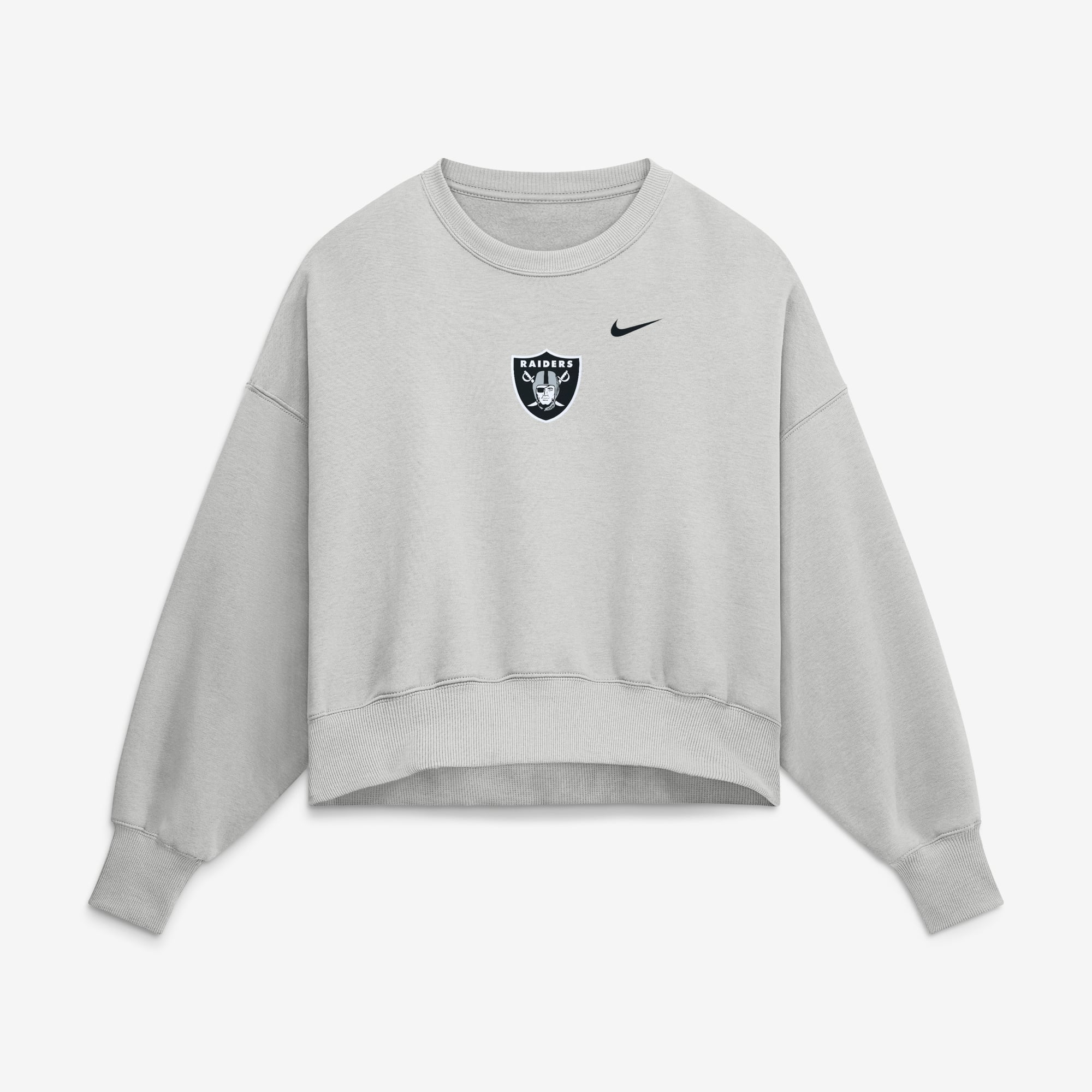 Sweat-shirt polaire surdimensionné Nike Primetime Phoenix gris pour femme, Las Vegas Raiders