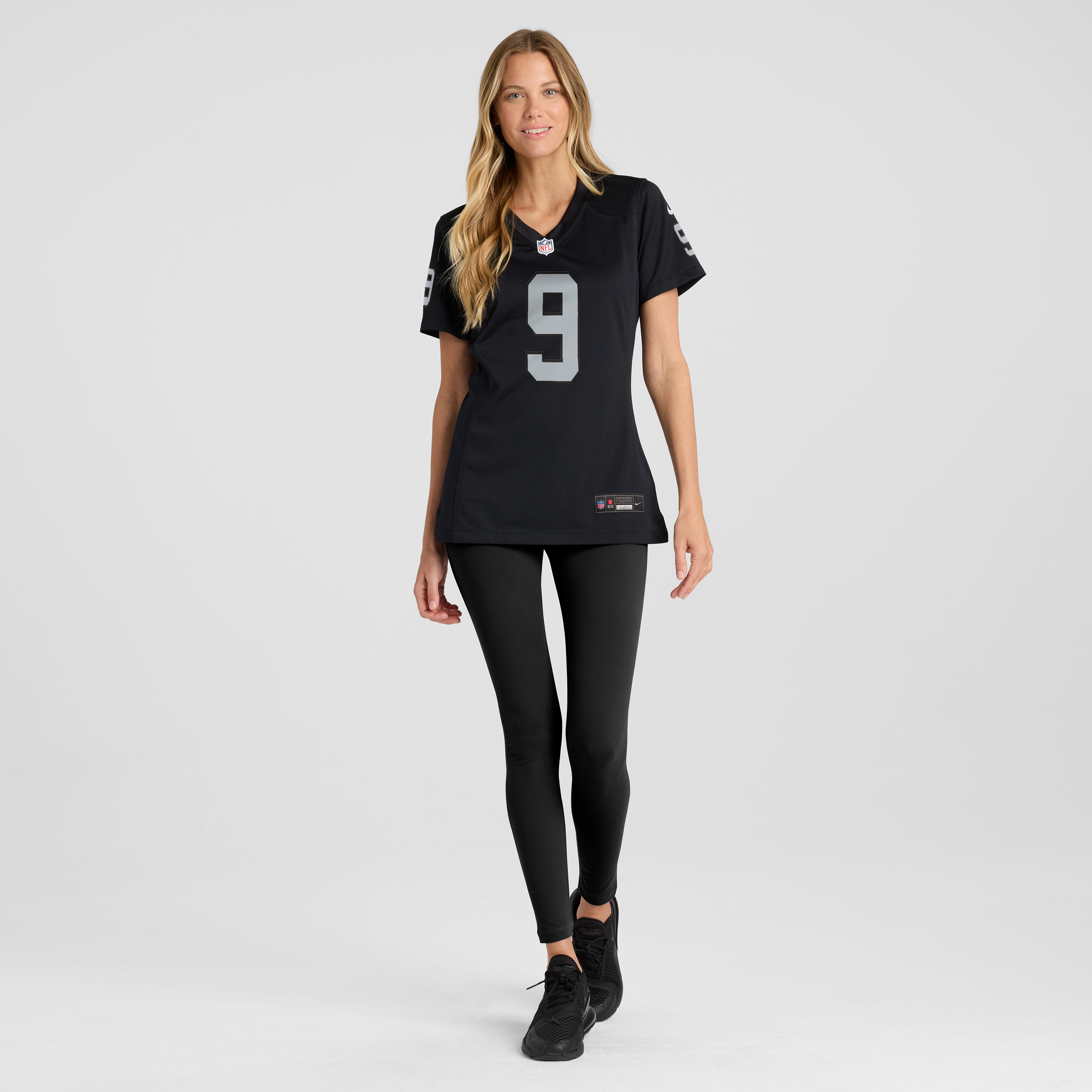 Maillot de match Nike Jalen Nailor noir pour femme, équipe des Raiders Las Vegas