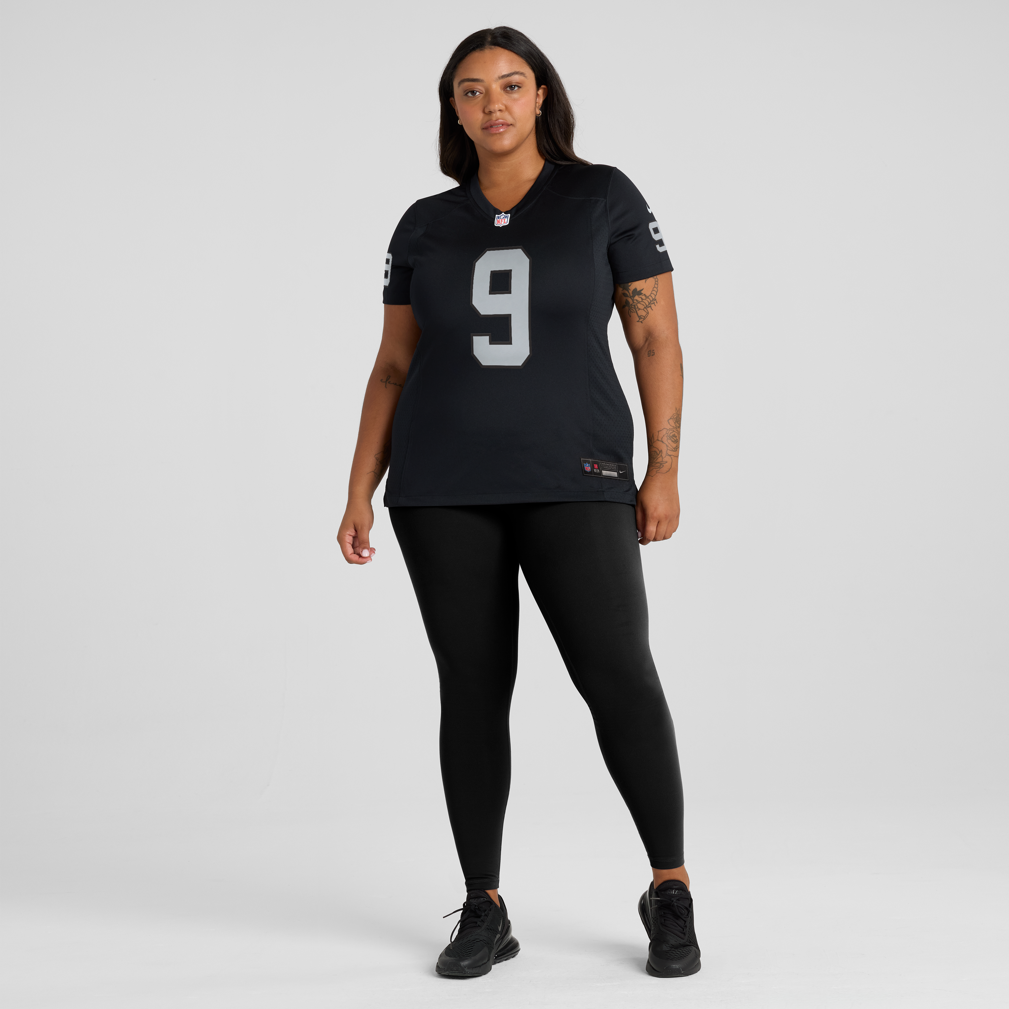 Maillot de match Nike Jalen Nailor noir pour femme, équipe des Raiders Las Vegas